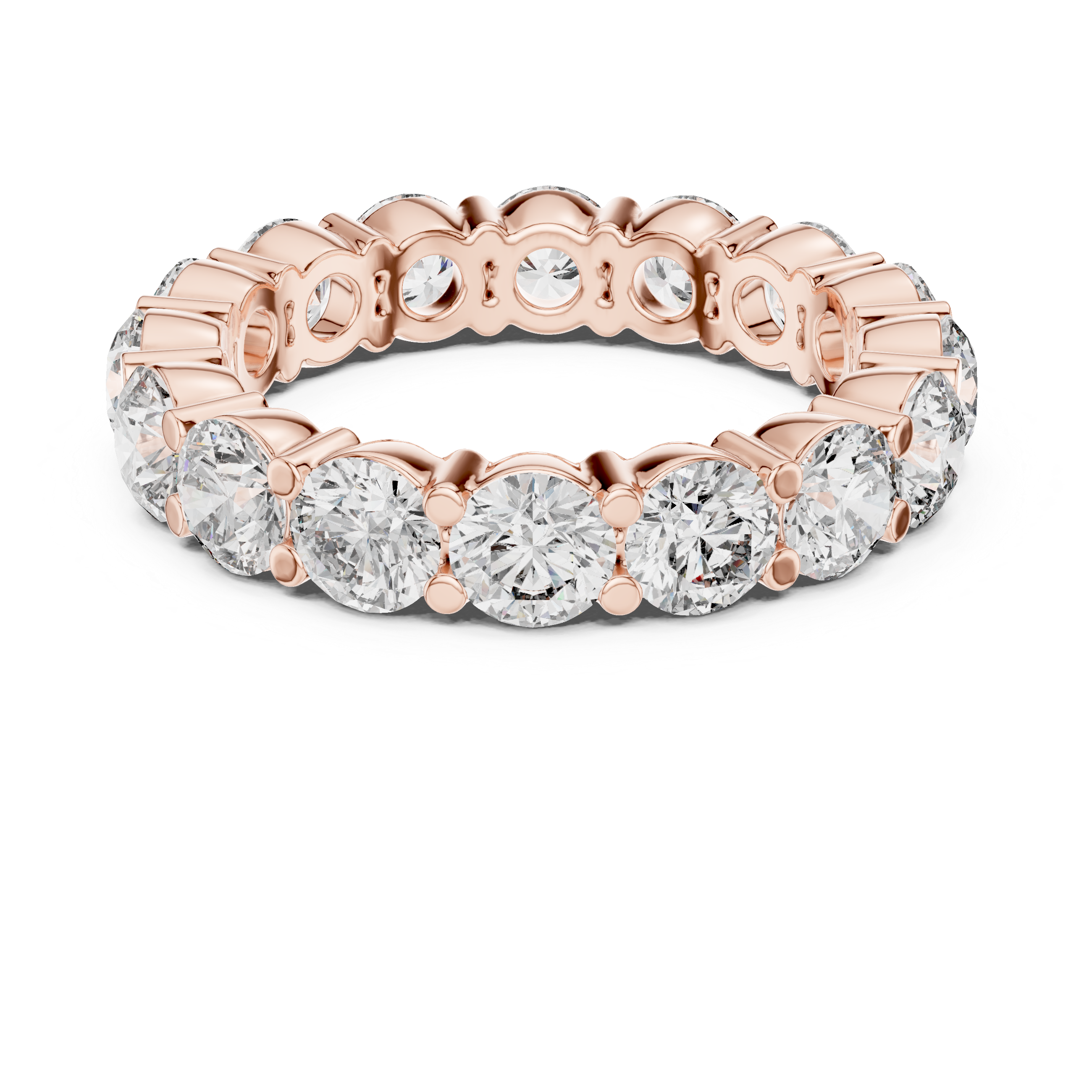 Round Cut Brilliant Moissanite VVS1 Eternity Band