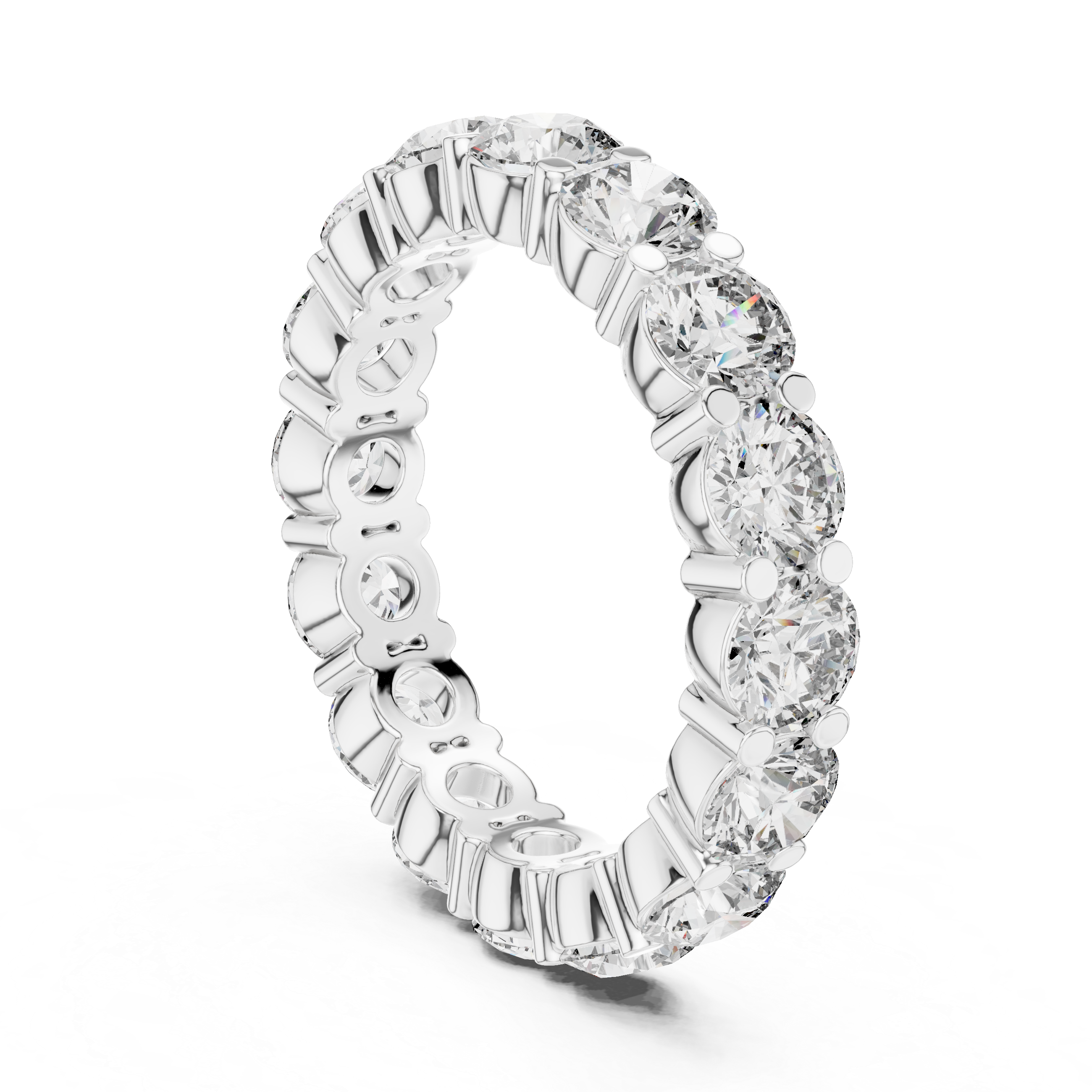 Round Cut Brilliant Moissanite VVS1 Eternity Band
