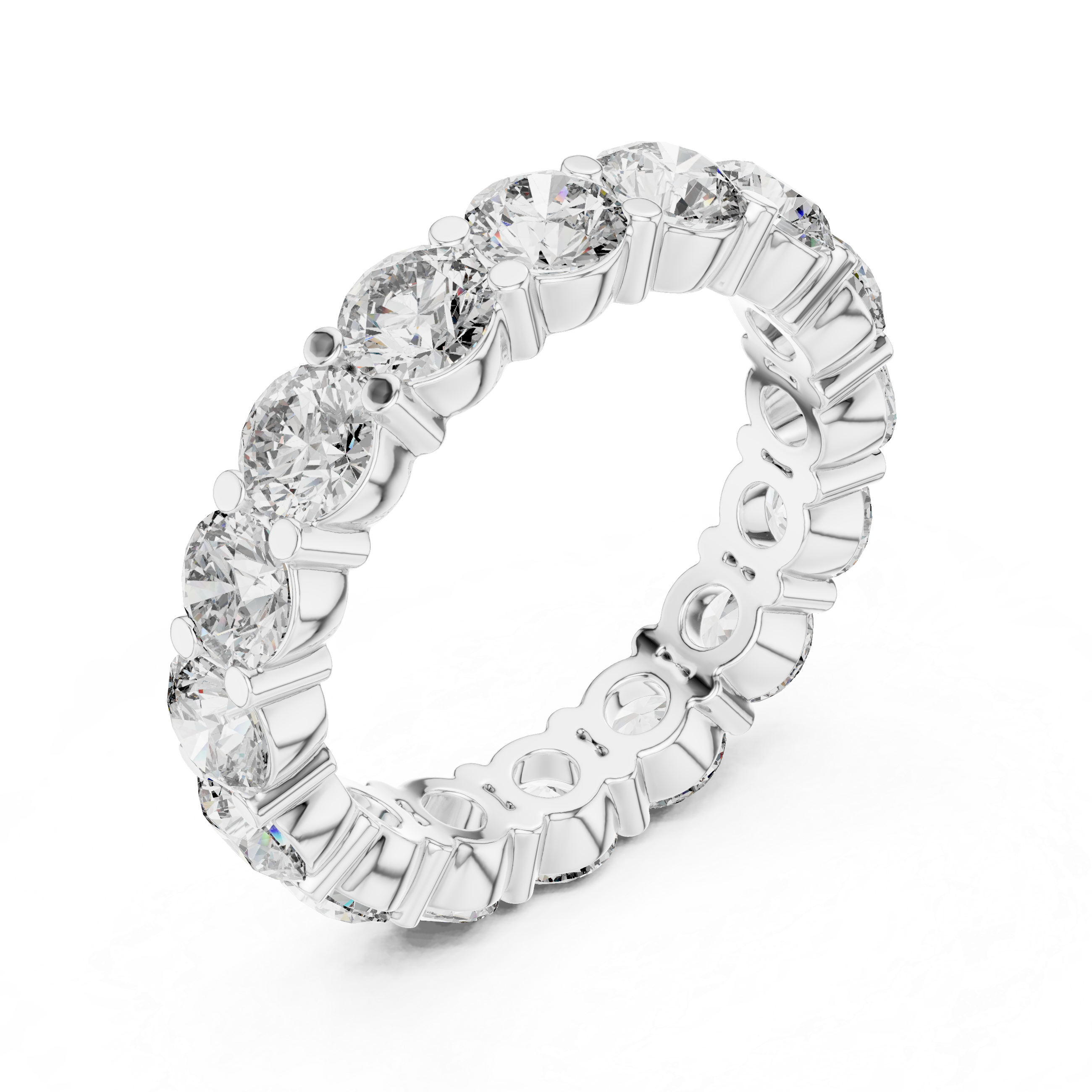 Round Cut Brilliant Moissanite VVS1 Eternity Band