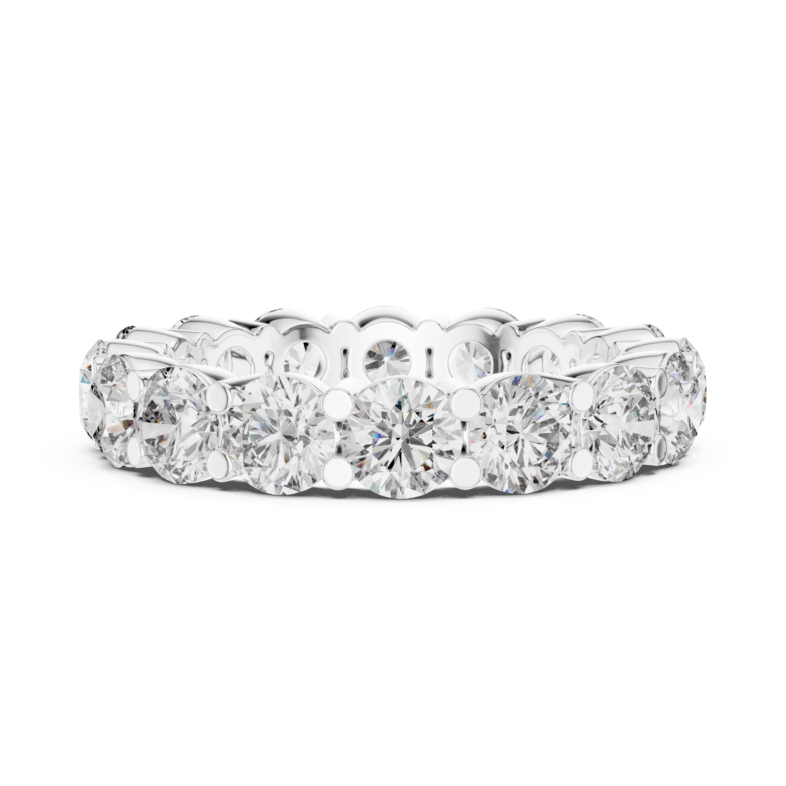 Round Cut Brilliant Moissanite VVS1 Eternity Band