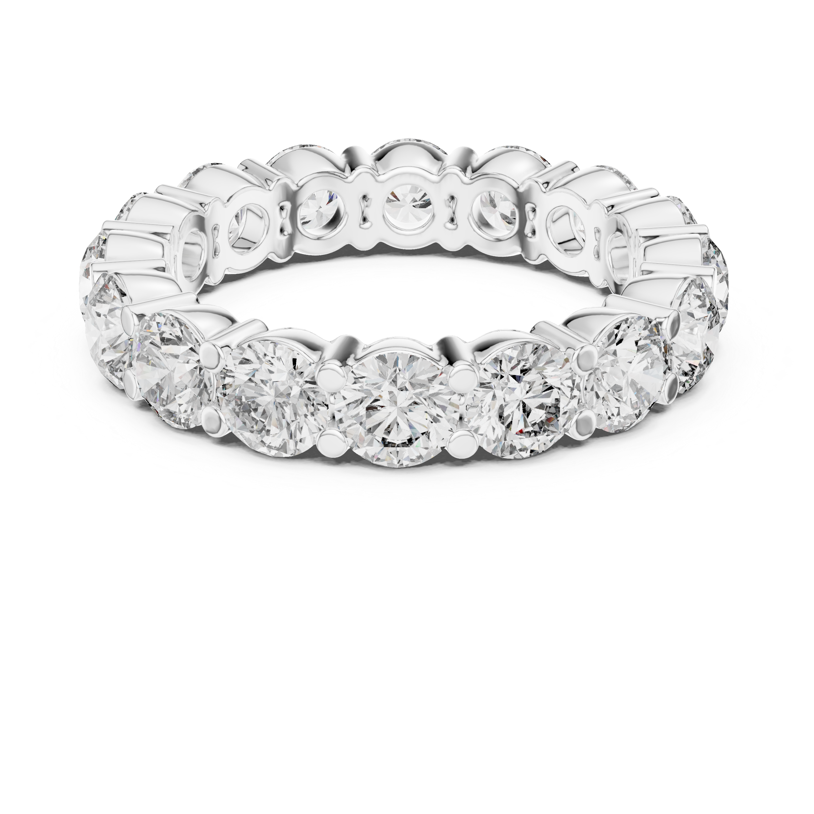 Round Cut Brilliant Moissanite VVS1 Eternity Band