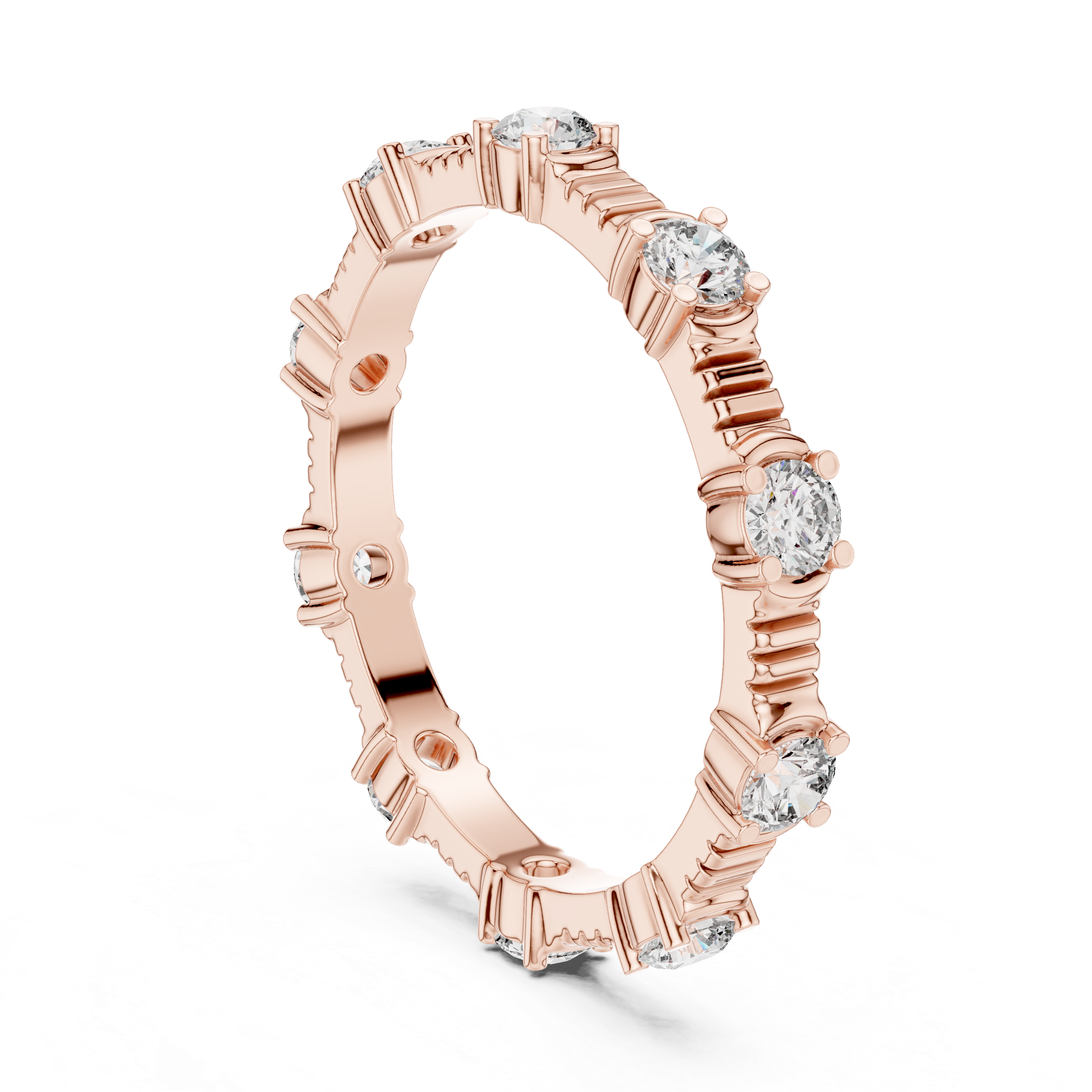 Round Cut Brilliant Moissanite VVS1 Eternity Band
