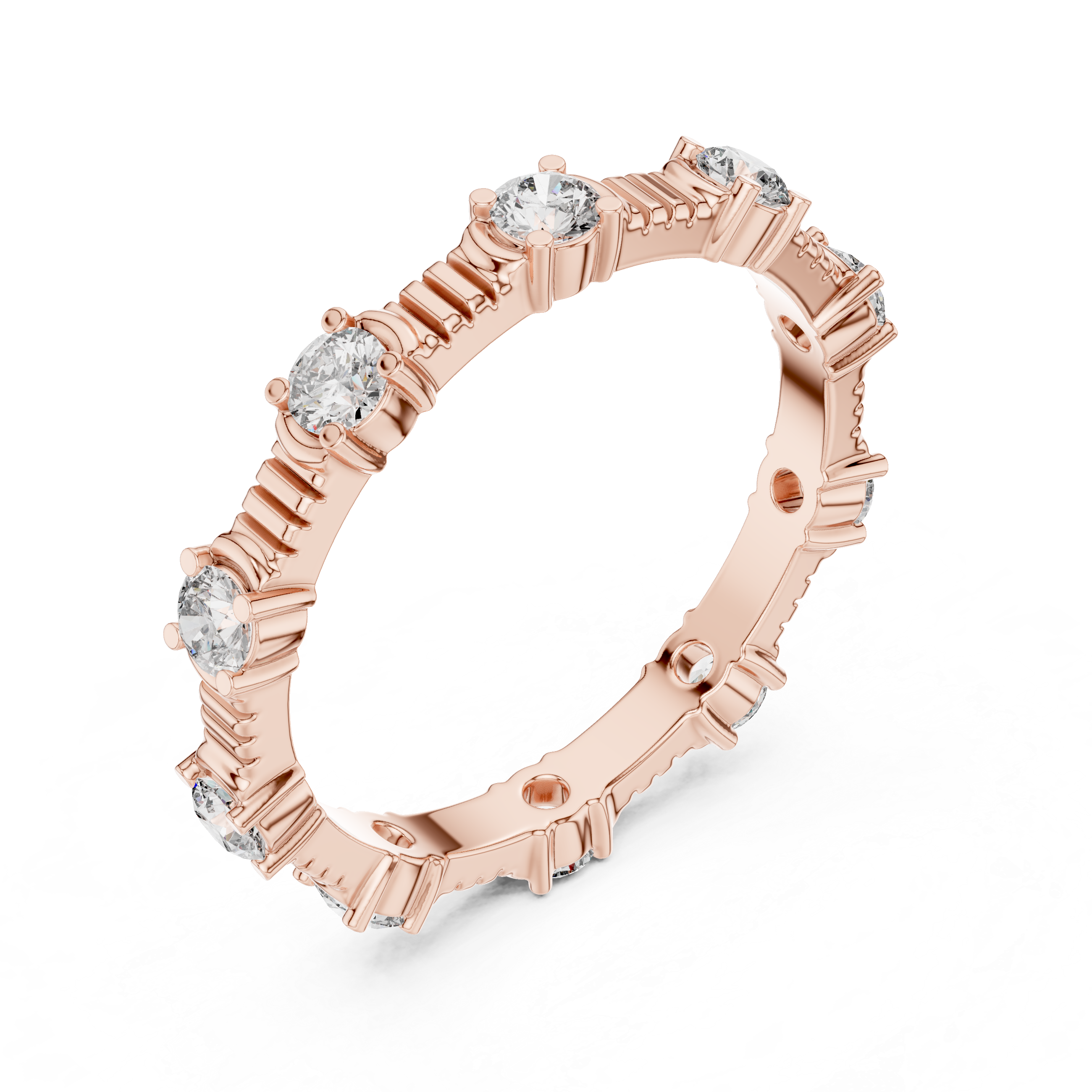Round Cut Brilliant Moissanite VVS1 Eternity Band