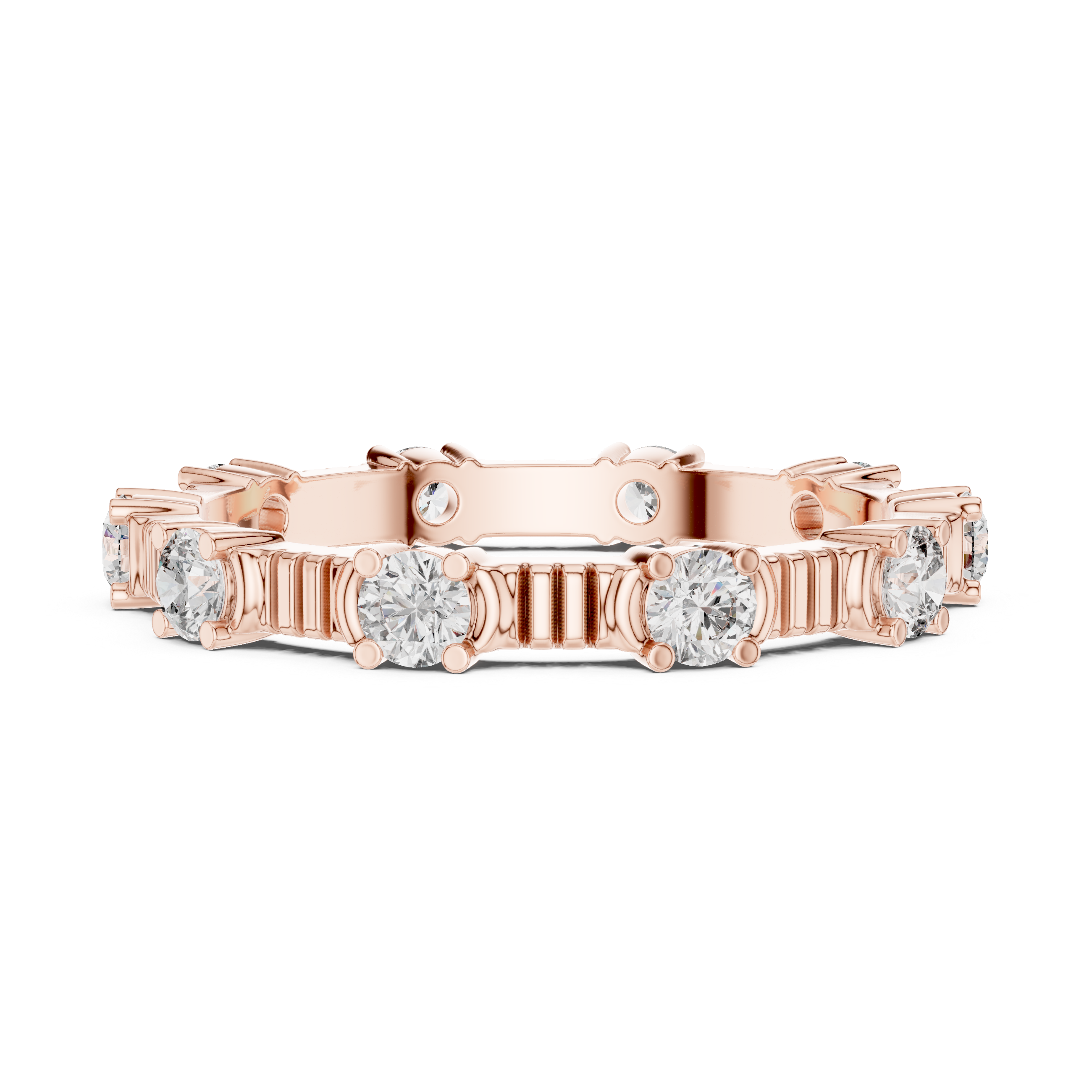 Round Cut Brilliant Moissanite VVS1 Eternity Band
