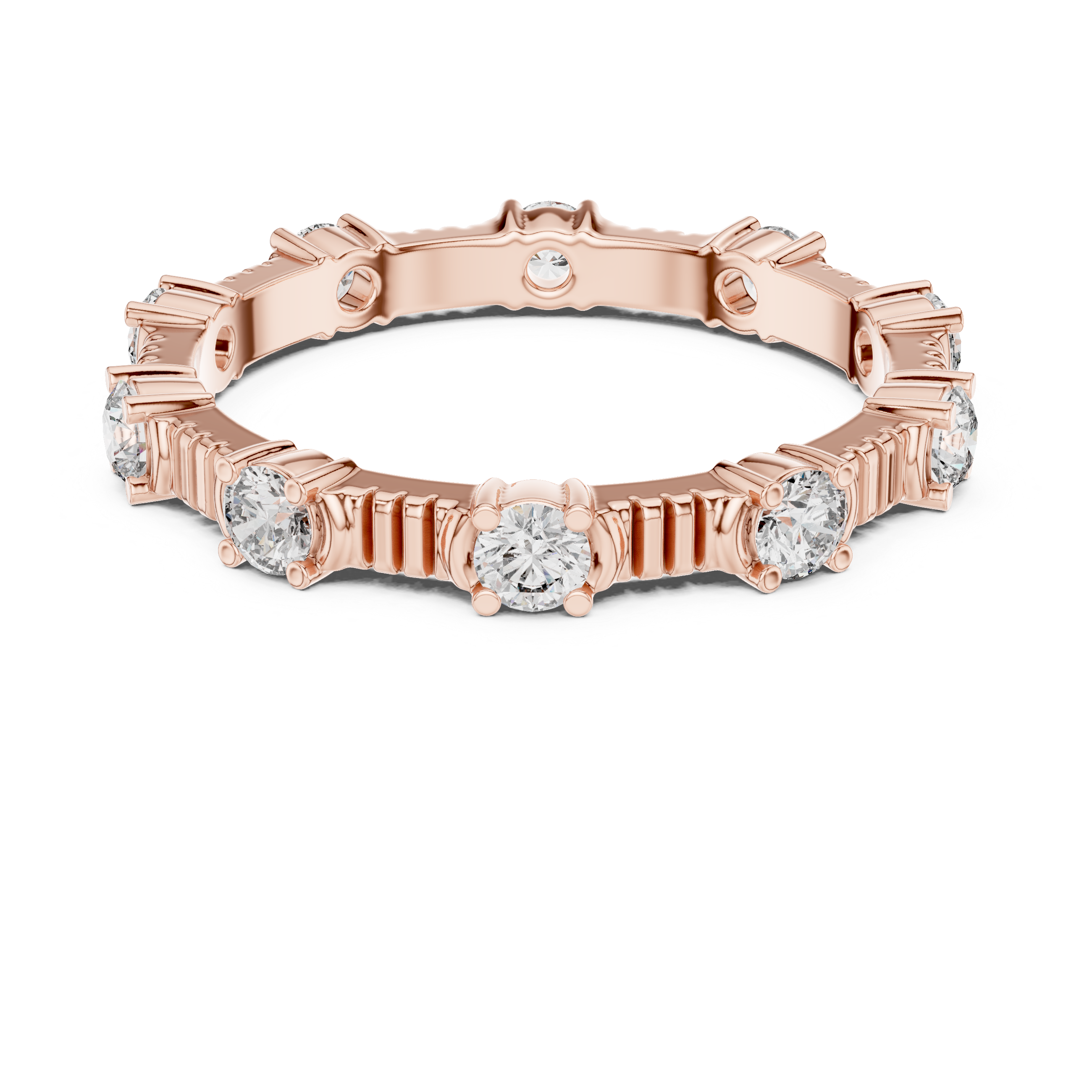 Round Cut Brilliant Moissanite VVS1 Eternity Band
