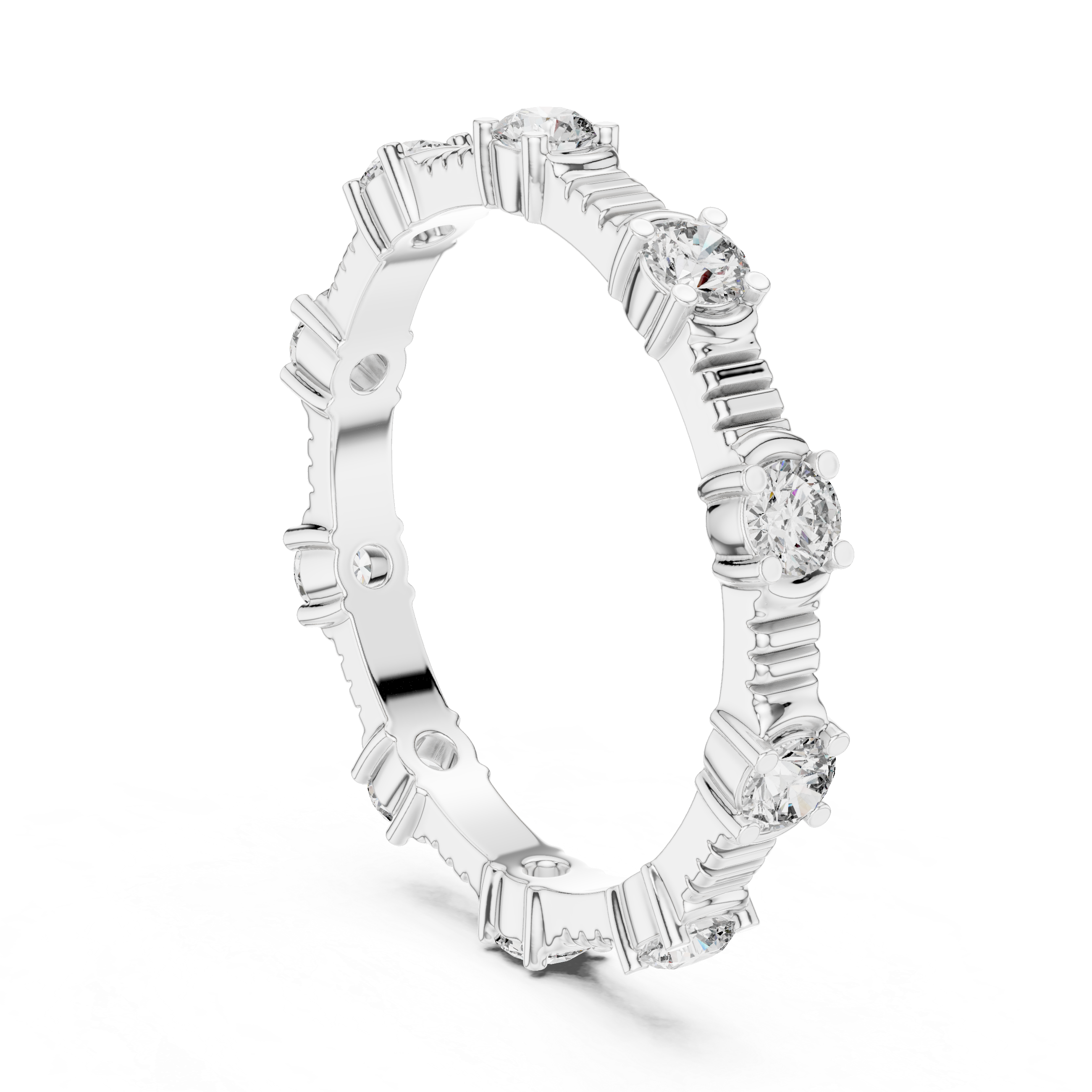 Round Cut Brilliant Moissanite VVS1 Eternity Band