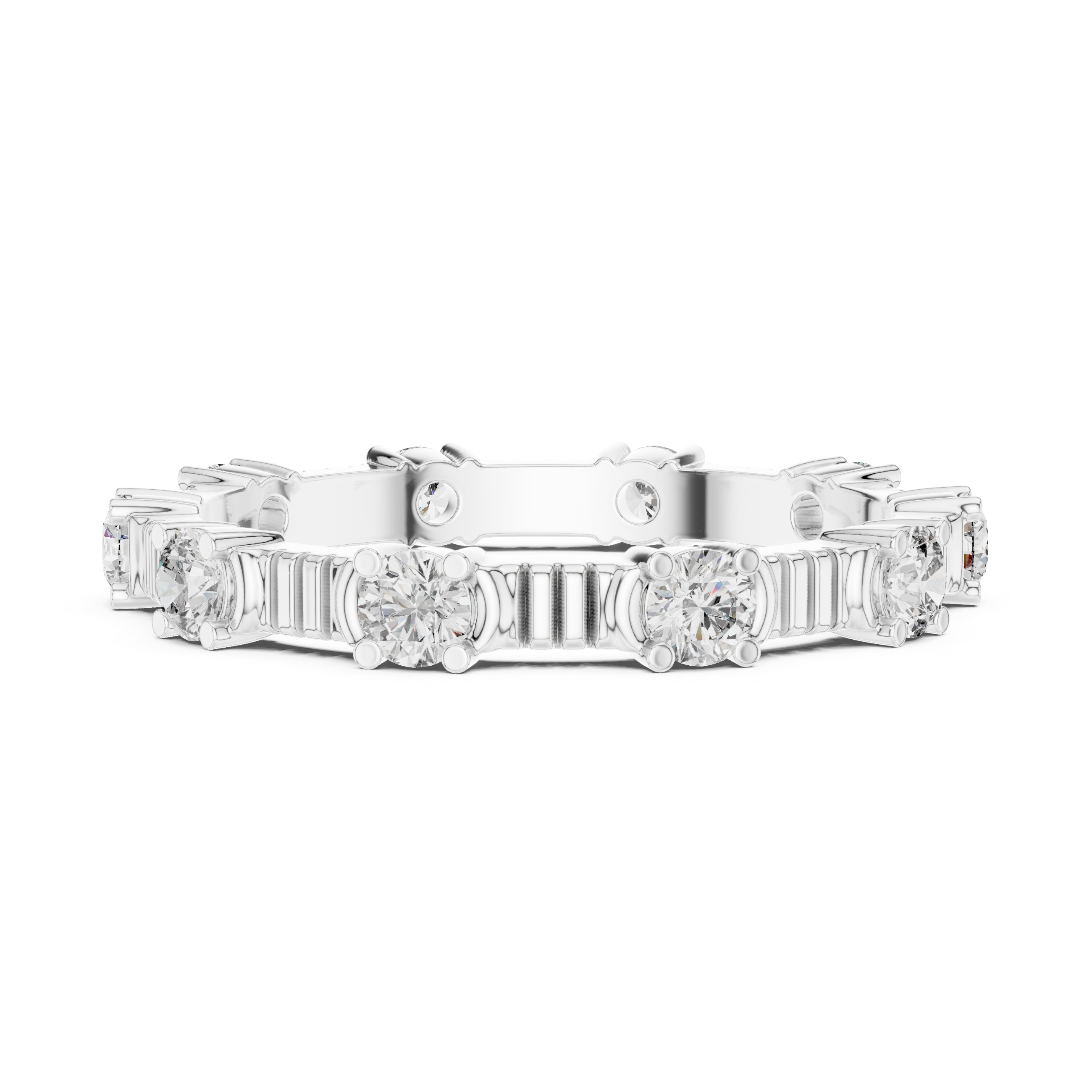 Round Cut Brilliant Moissanite VVS1 Eternity Band