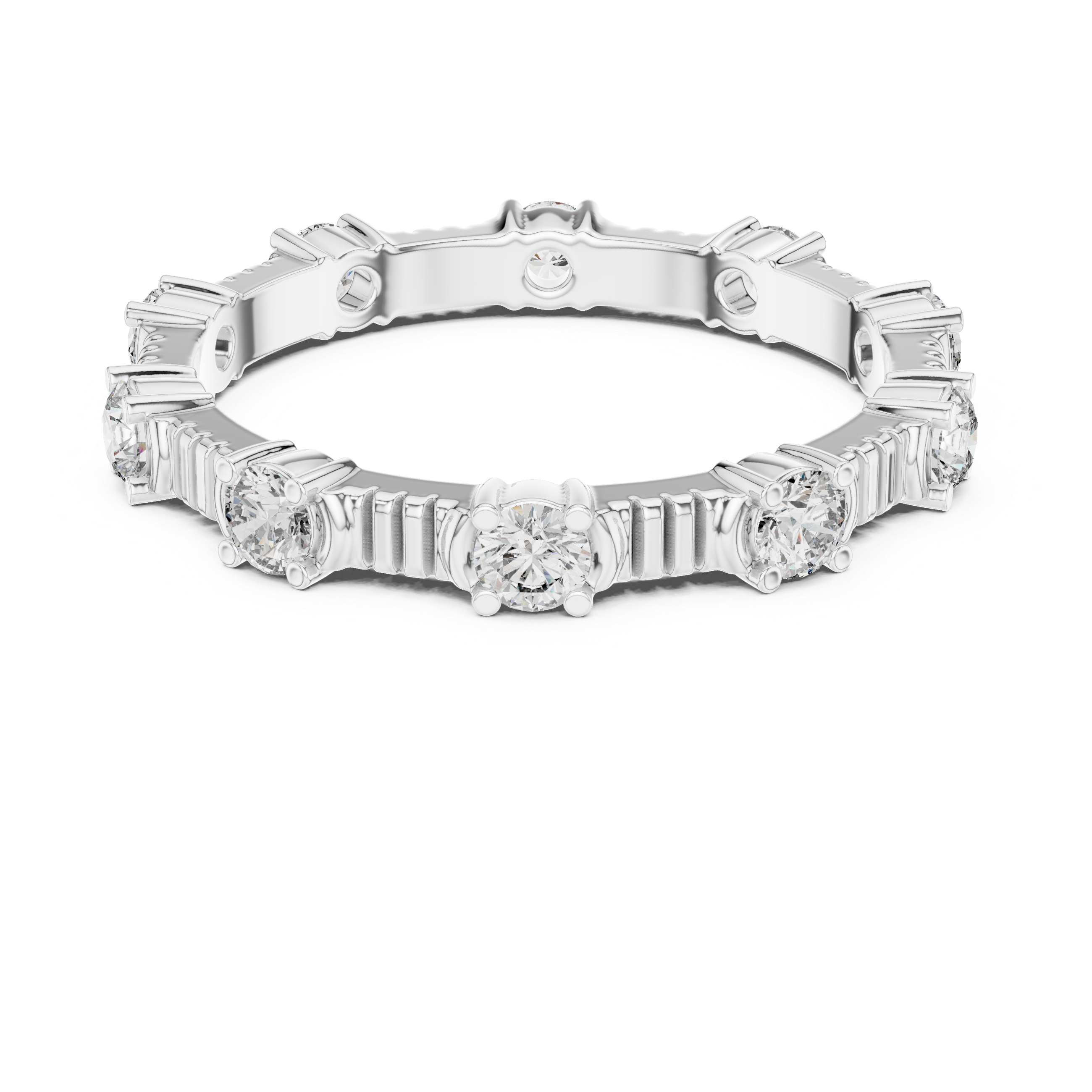 Round Cut Brilliant Moissanite VVS1 Eternity Band