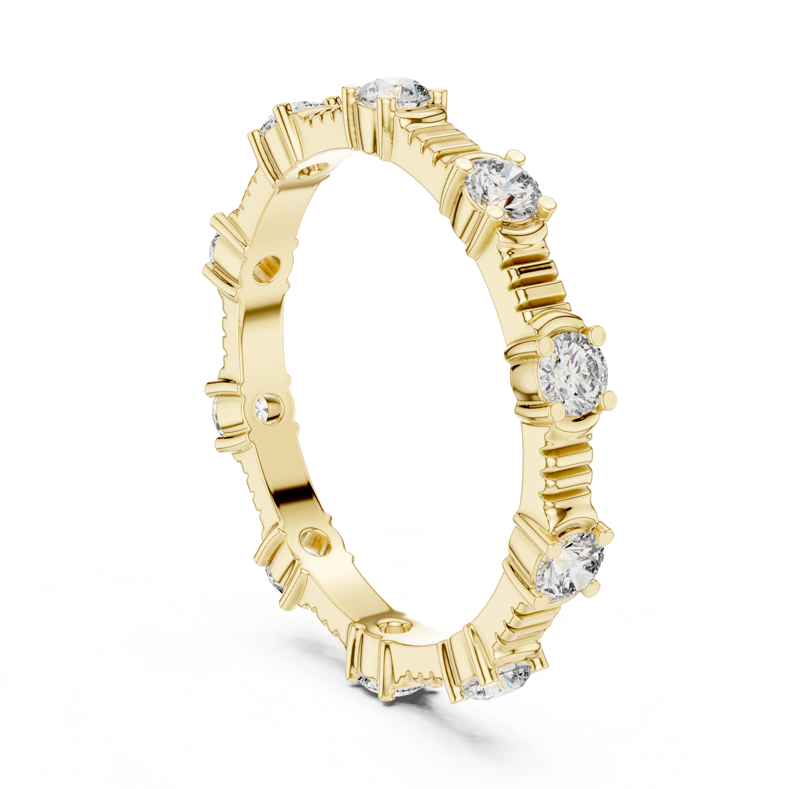 Round Cut Brilliant Moissanite VVS1 Eternity Band