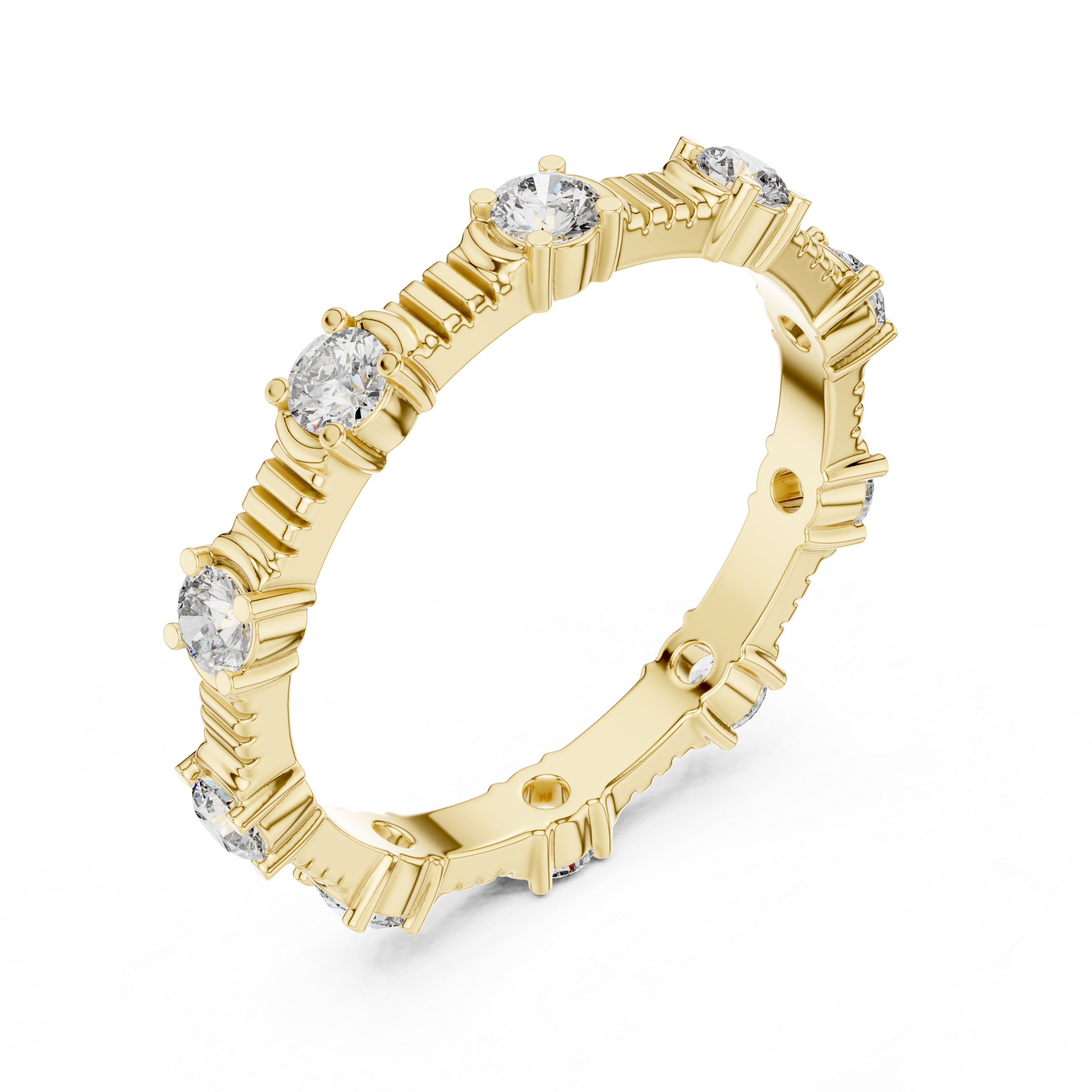 Round Cut Brilliant Moissanite VVS1 Eternity Band