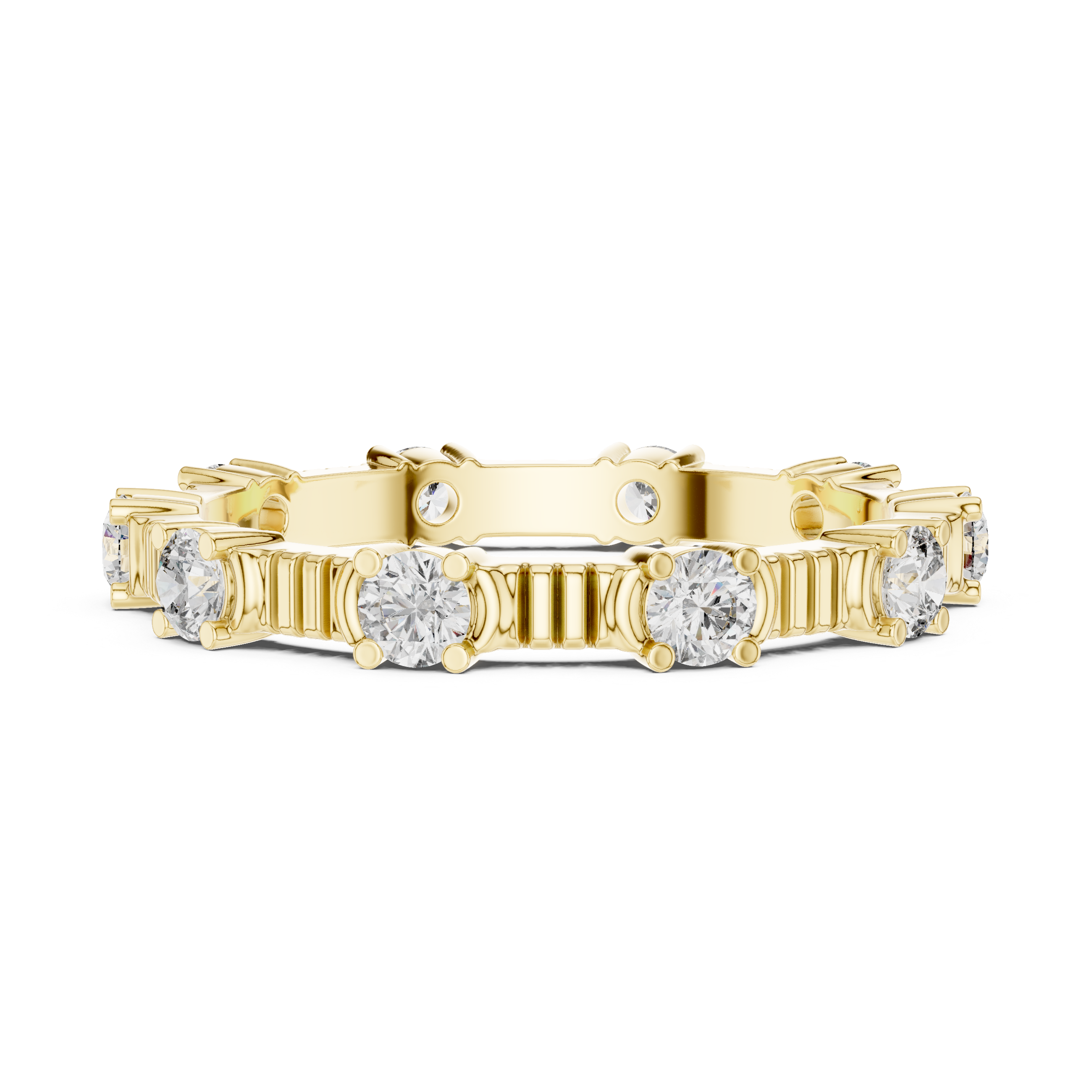 Round Cut Brilliant Moissanite VVS1 Eternity Band