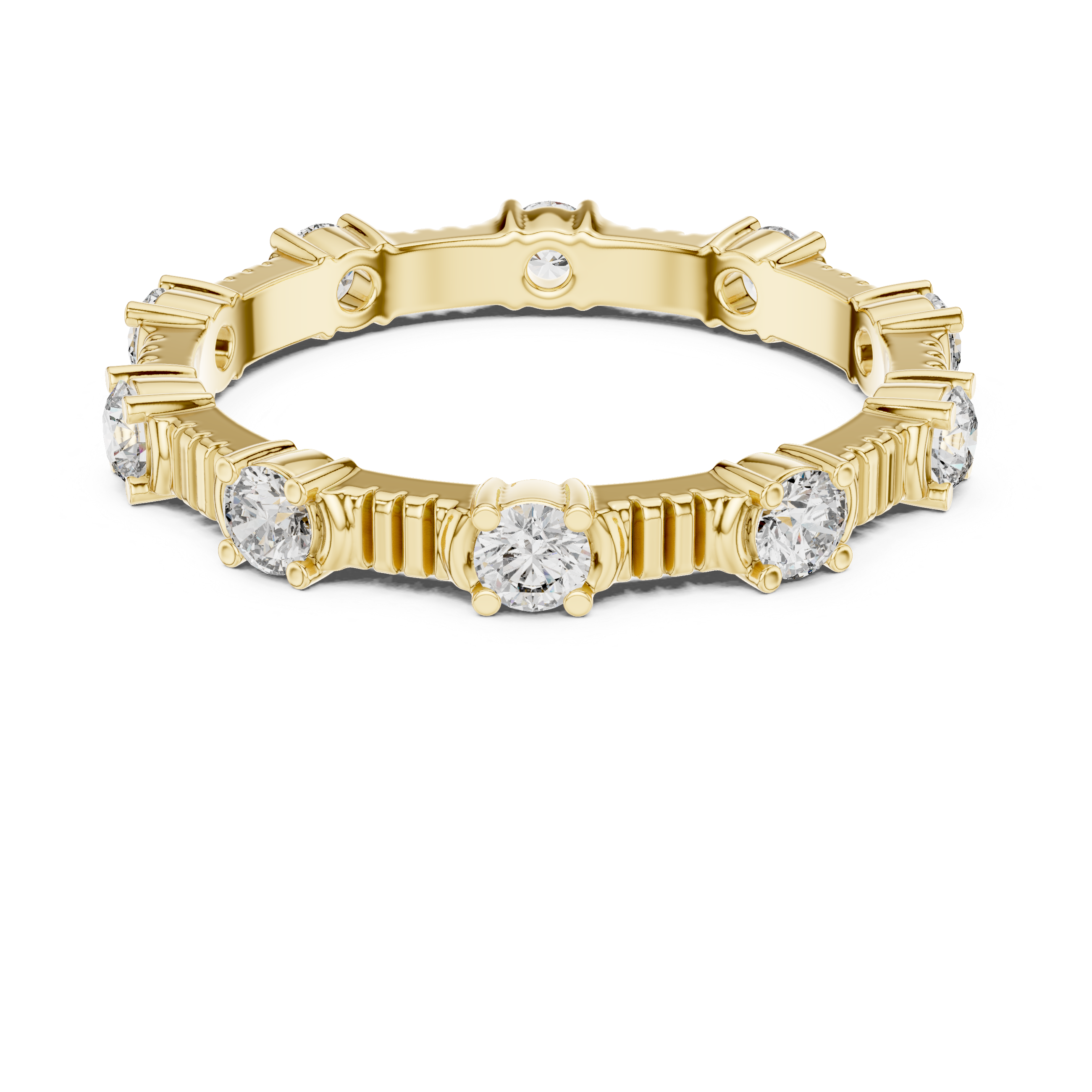 Round Cut Brilliant Moissanite VVS1 Eternity Band