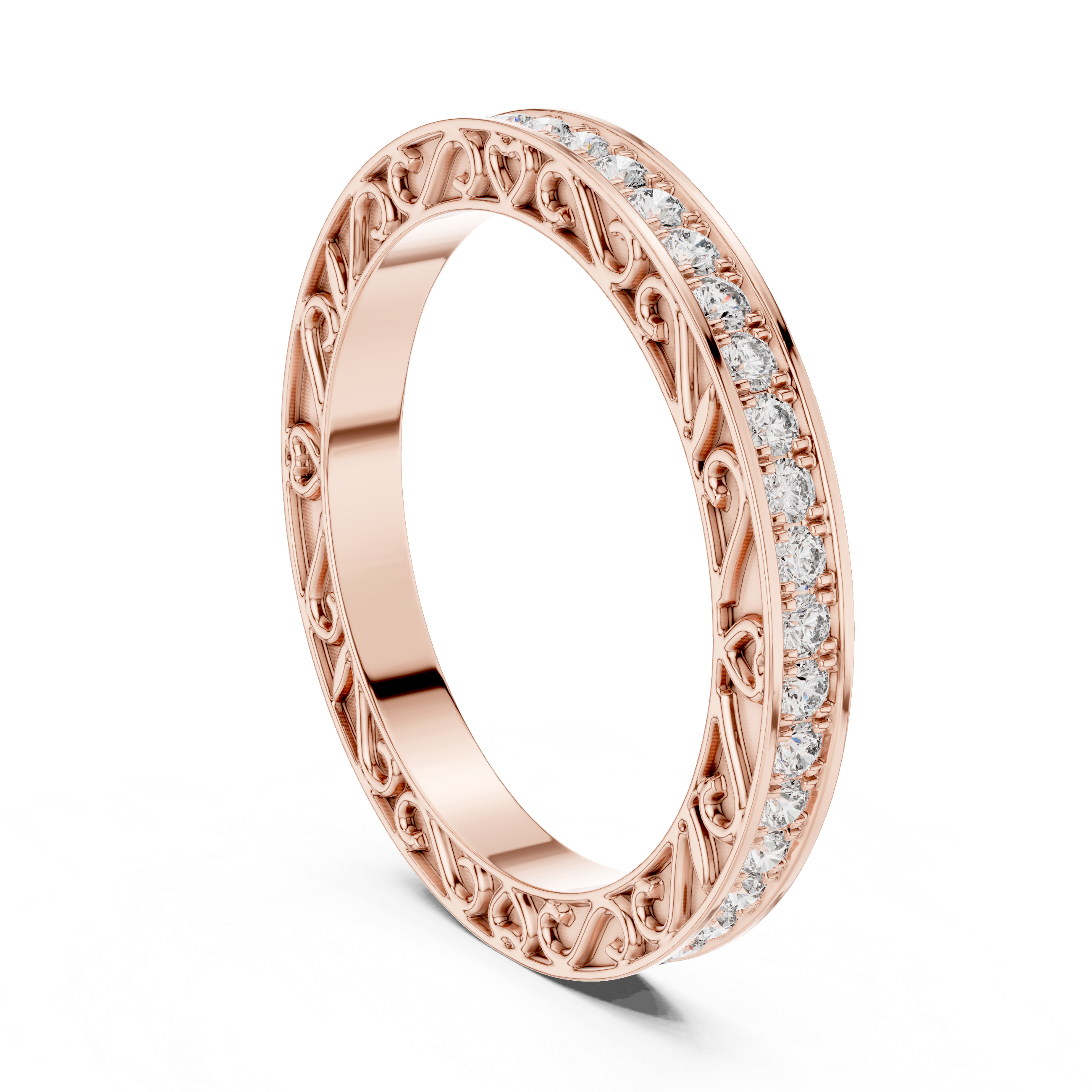 Round Cut Brilliant Moissanite VVS1 Eternity Band