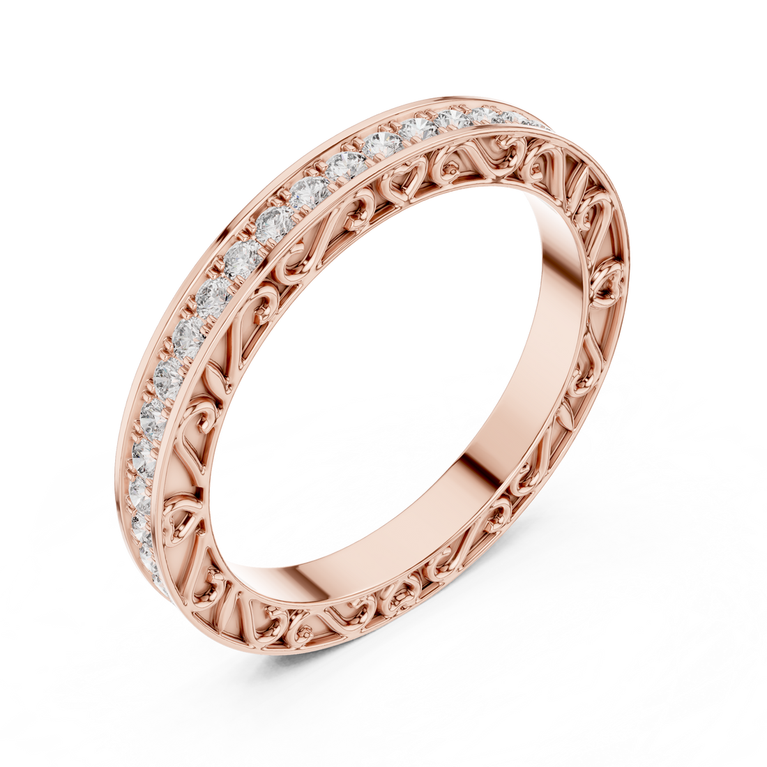 Round Cut Brilliant Moissanite VVS1 Eternity Band