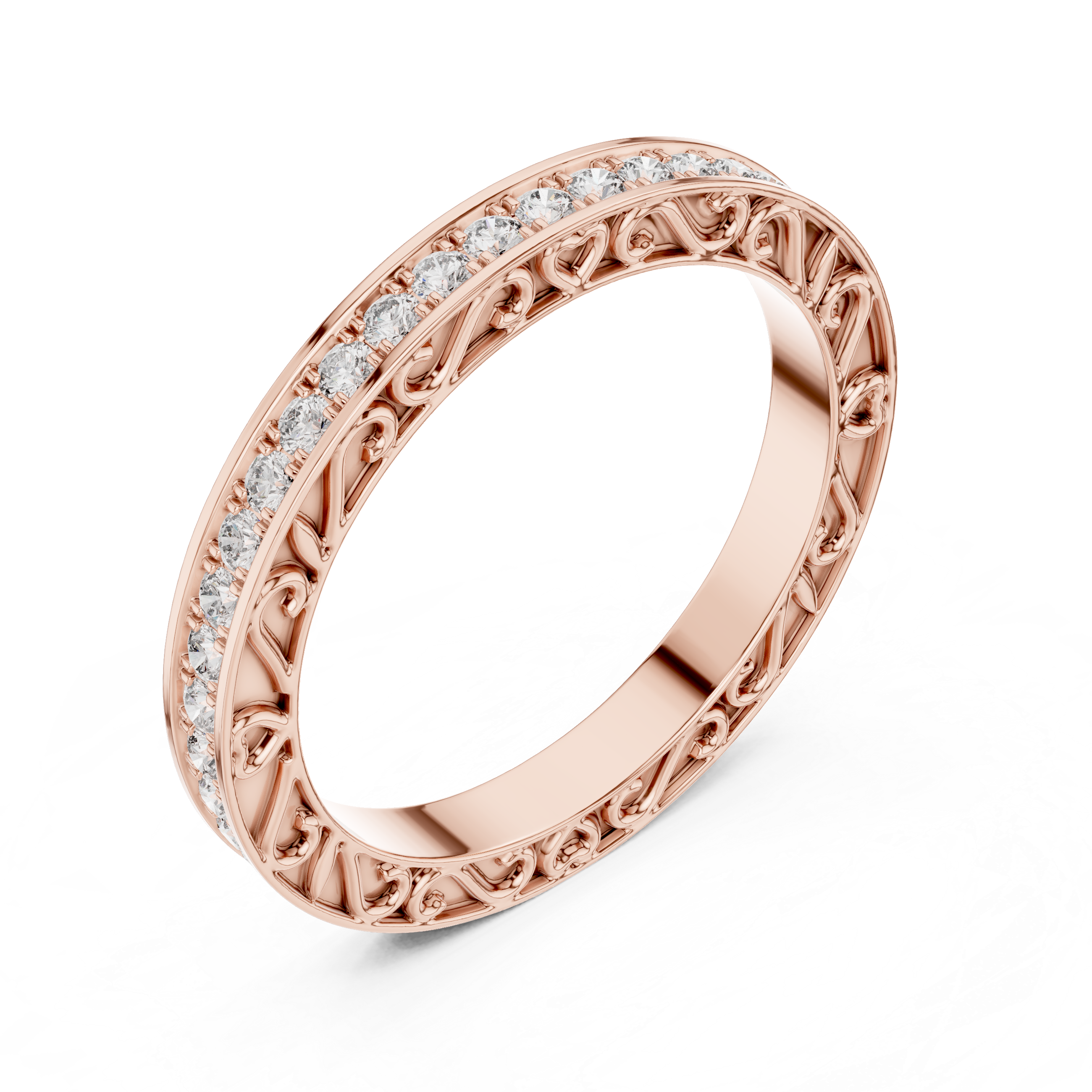 Round Cut Brilliant Moissanite VVS1 Eternity Band