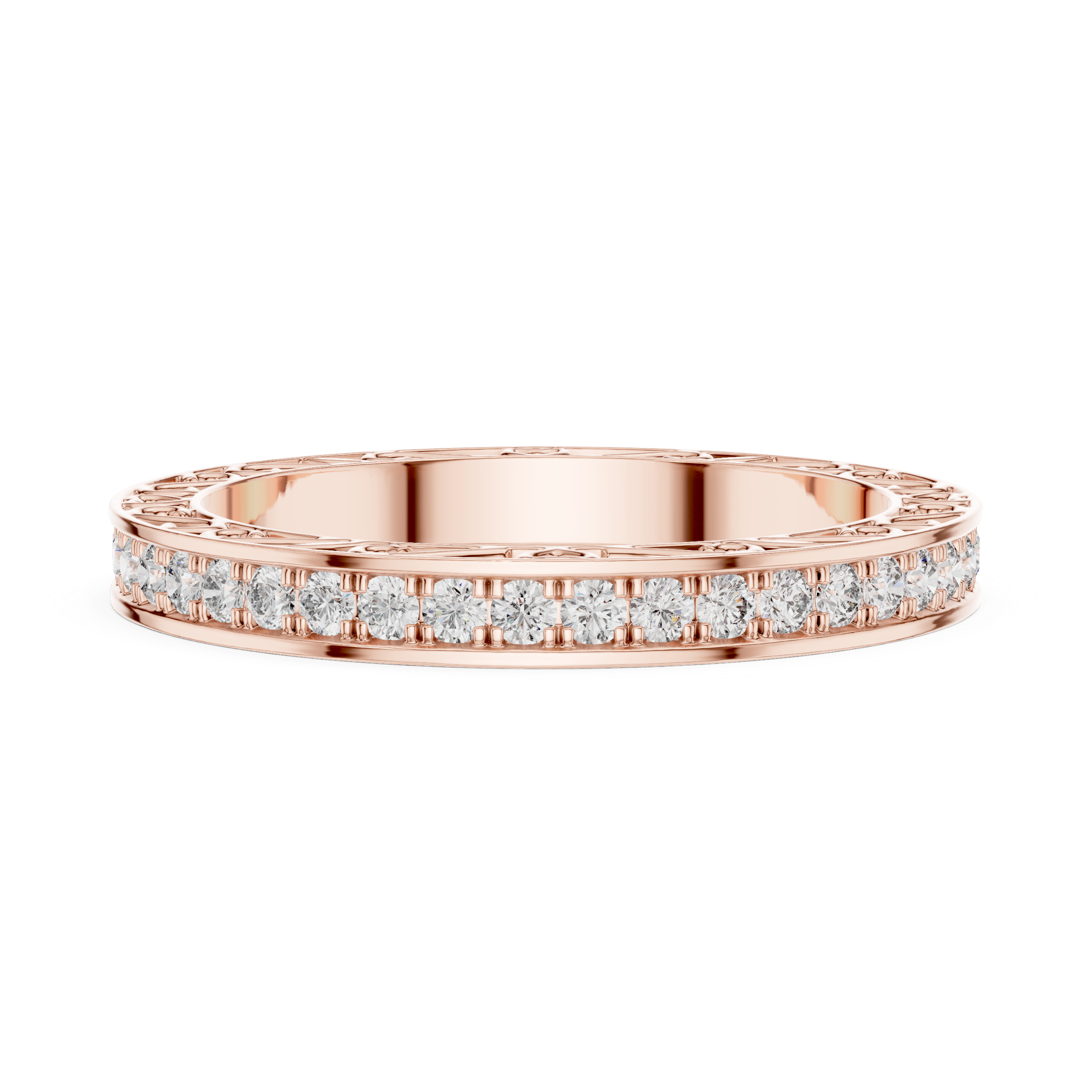 Round Cut Brilliant Moissanite VVS1 Eternity Band