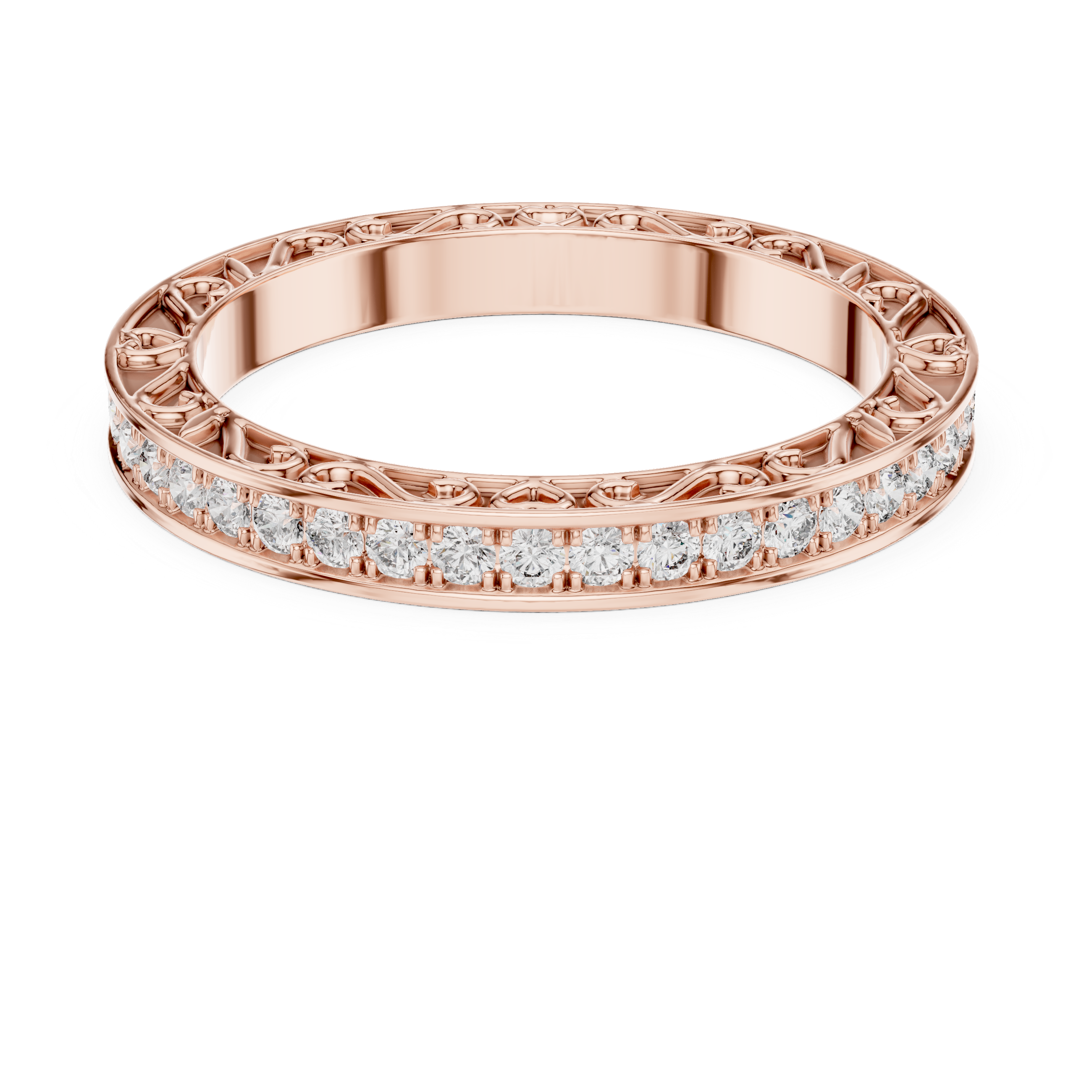 Round Cut Brilliant Moissanite VVS1 Eternity Band