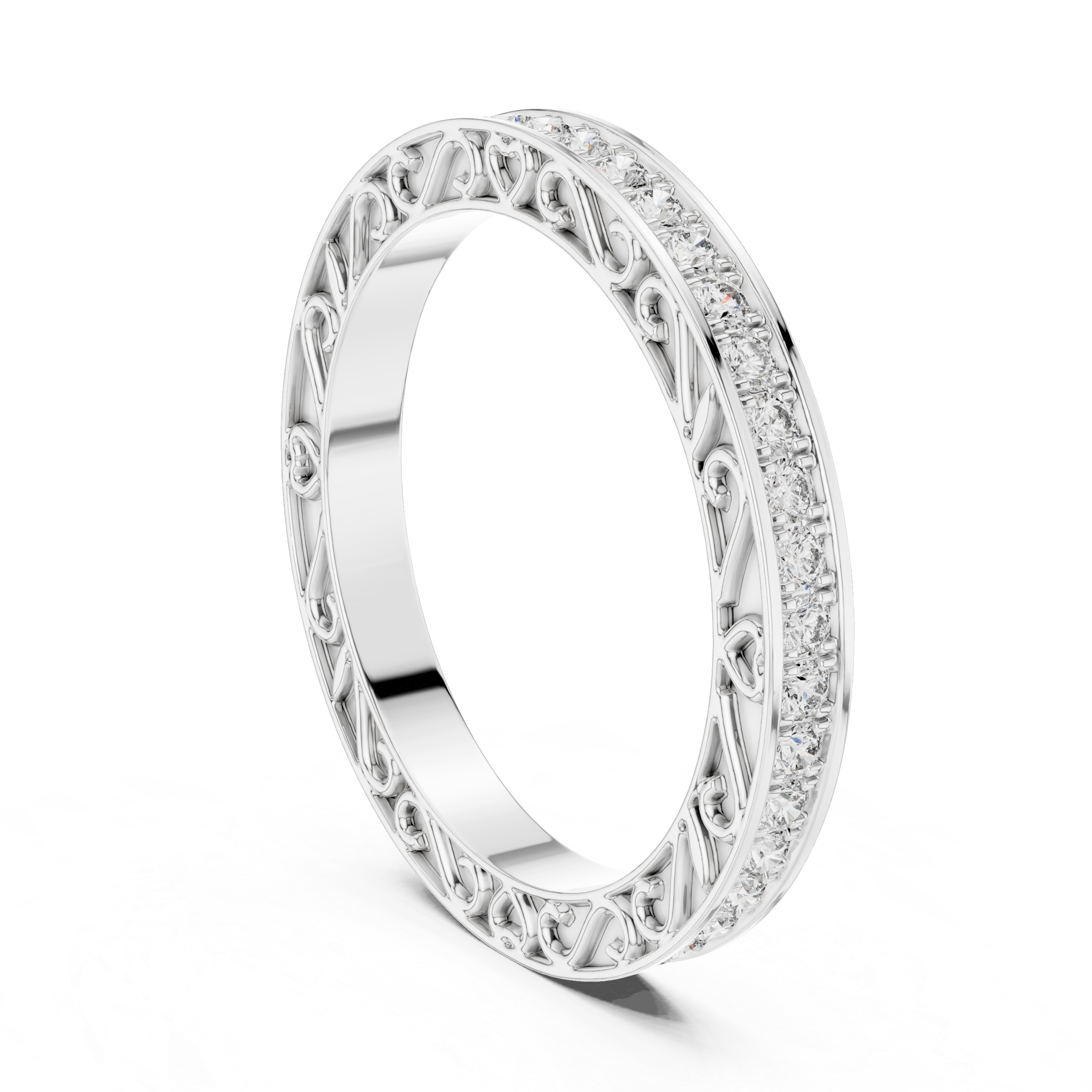 Round Cut Brilliant Moissanite VVS1 Eternity Band
