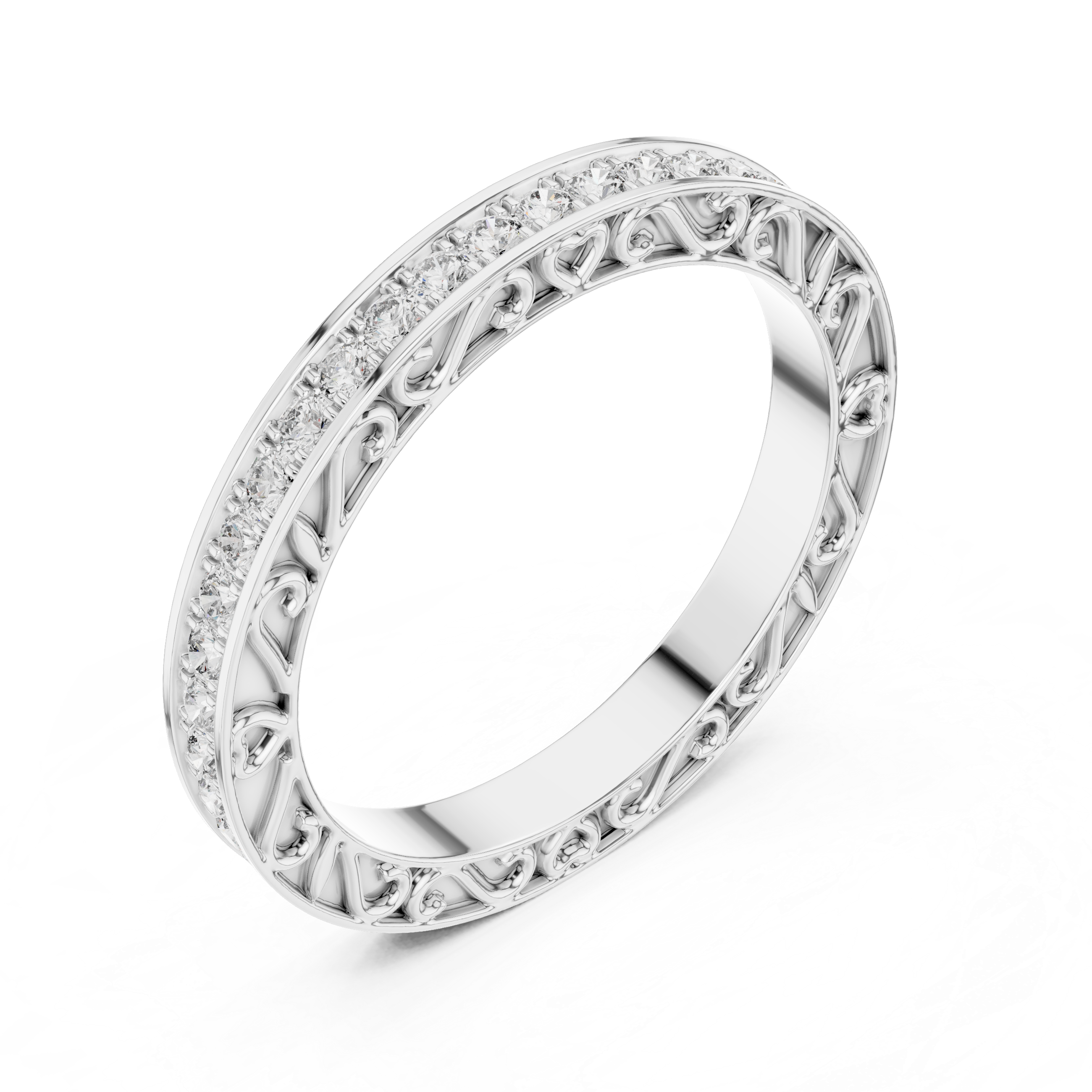 Round Cut Brilliant Moissanite VVS1 Eternity Band