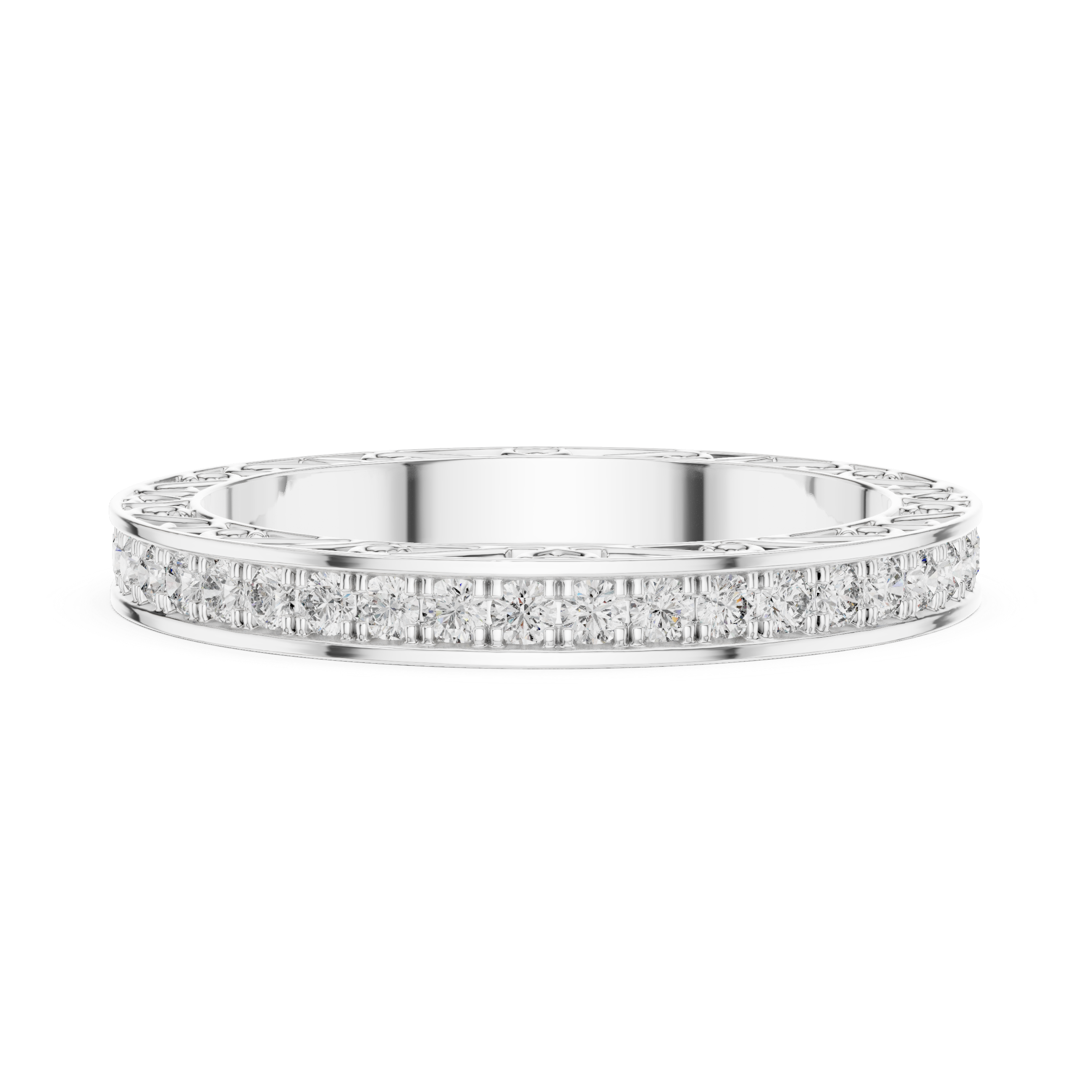 Round Cut Brilliant Moissanite VVS1 Eternity Band