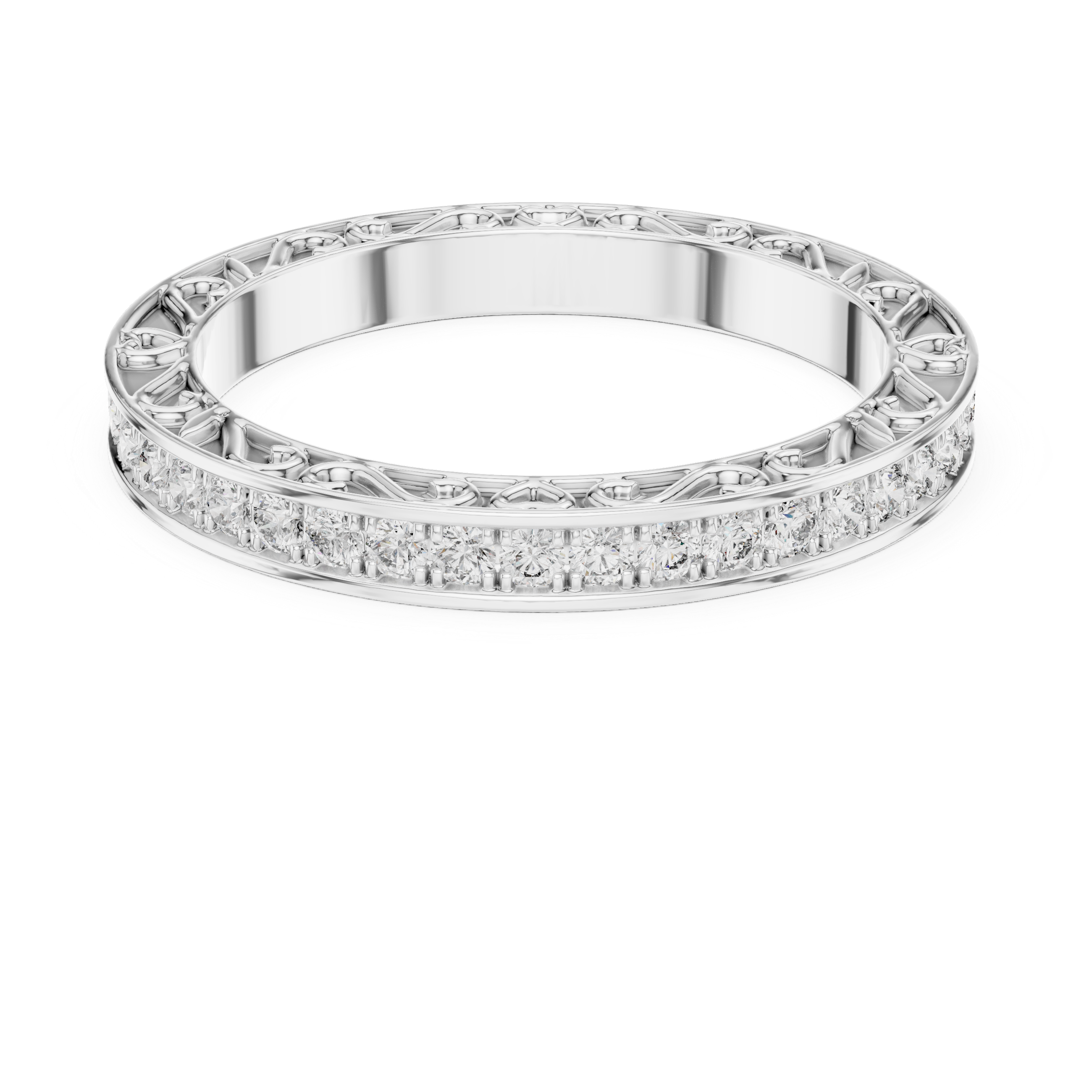Round Cut Brilliant Moissanite VVS1 Eternity Band