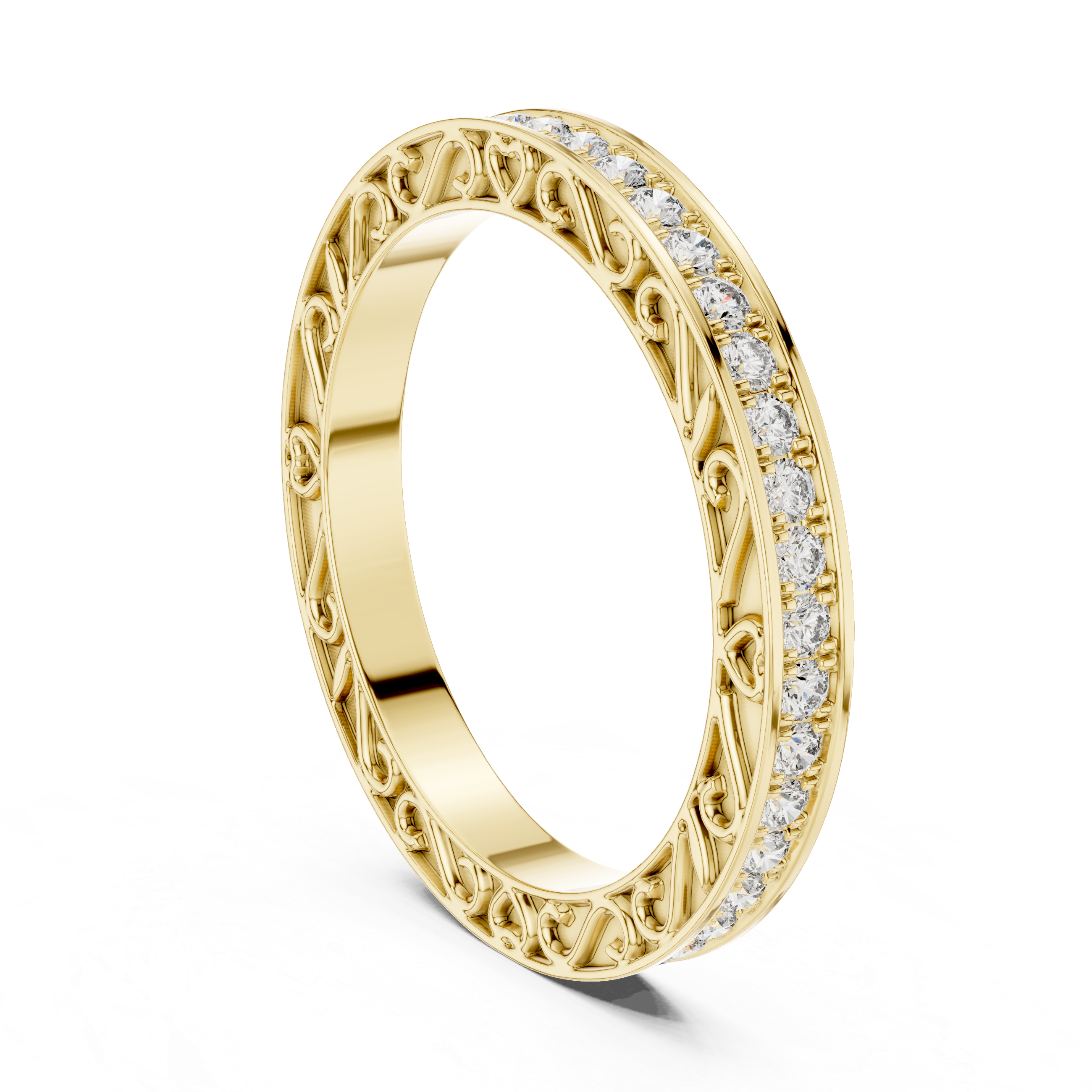 Round Cut Brilliant Moissanite VVS1 Eternity Band