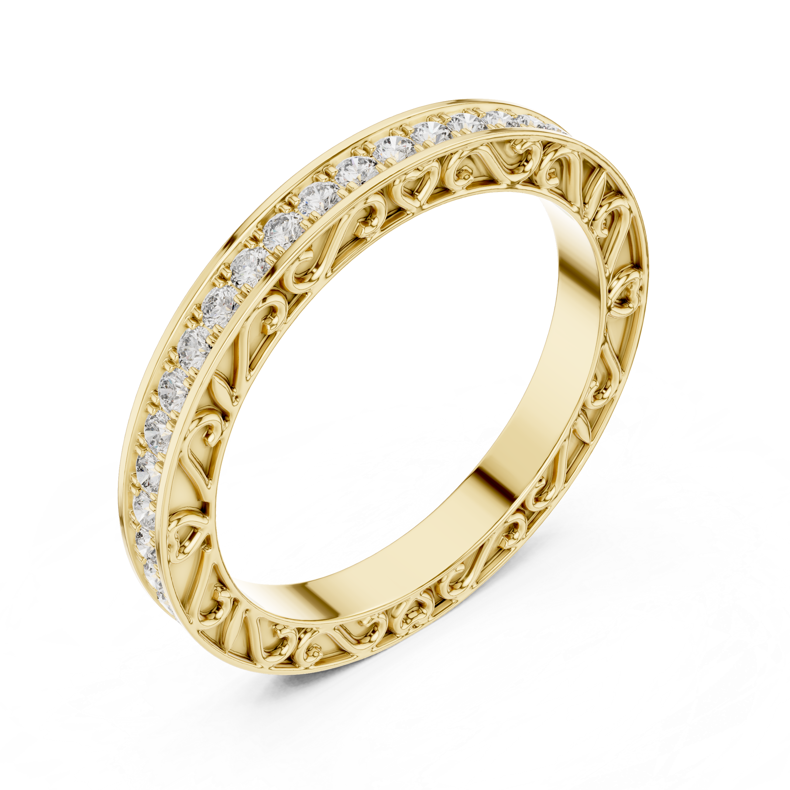Round Cut Brilliant Moissanite VVS1 Eternity Band
