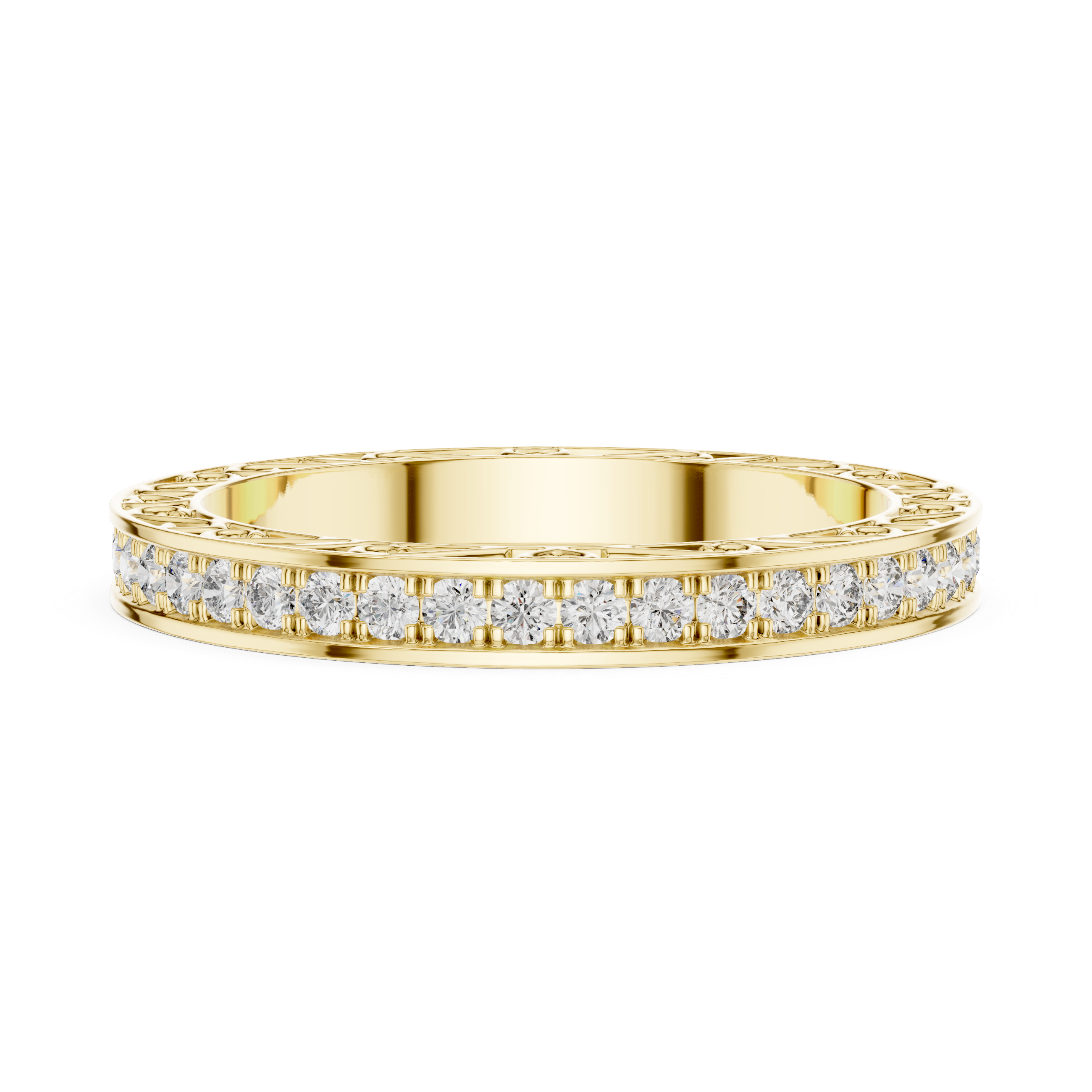 Round Cut Brilliant Moissanite VVS1 Eternity Band