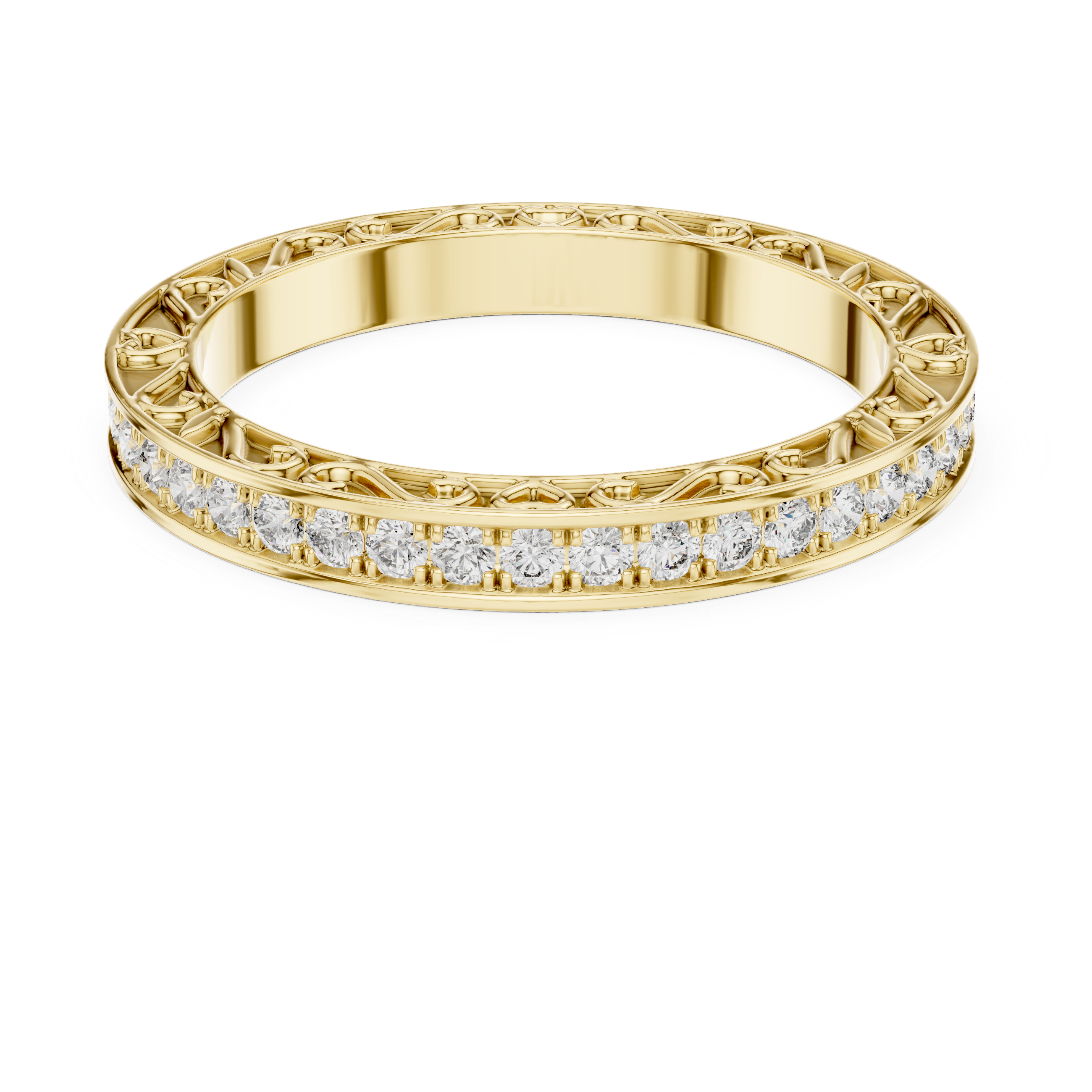 Round Cut Brilliant Moissanite VVS1 Eternity Band