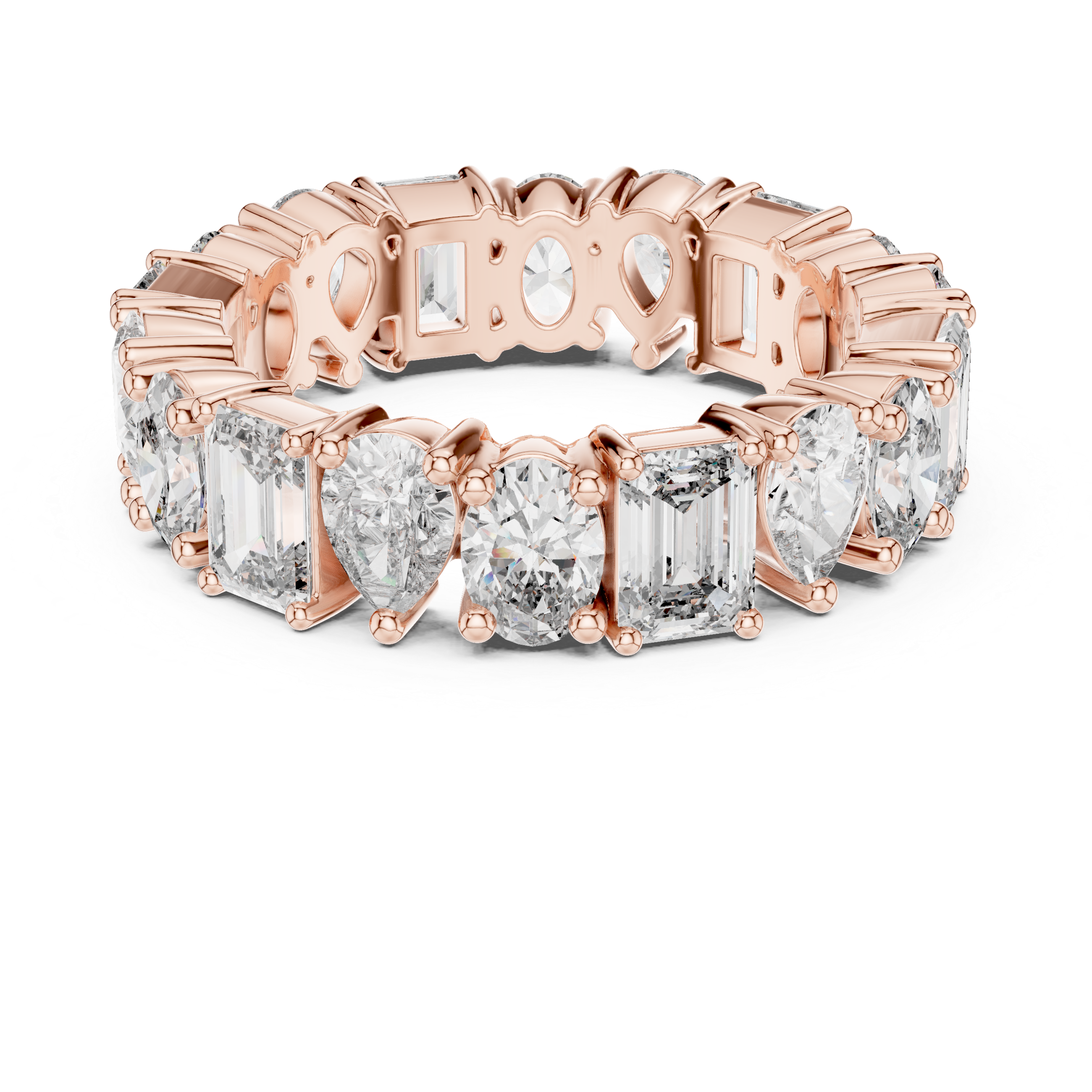 Emerald, Pear & Oval Cut Brilliant Moissanite VVS1 Eternity Band