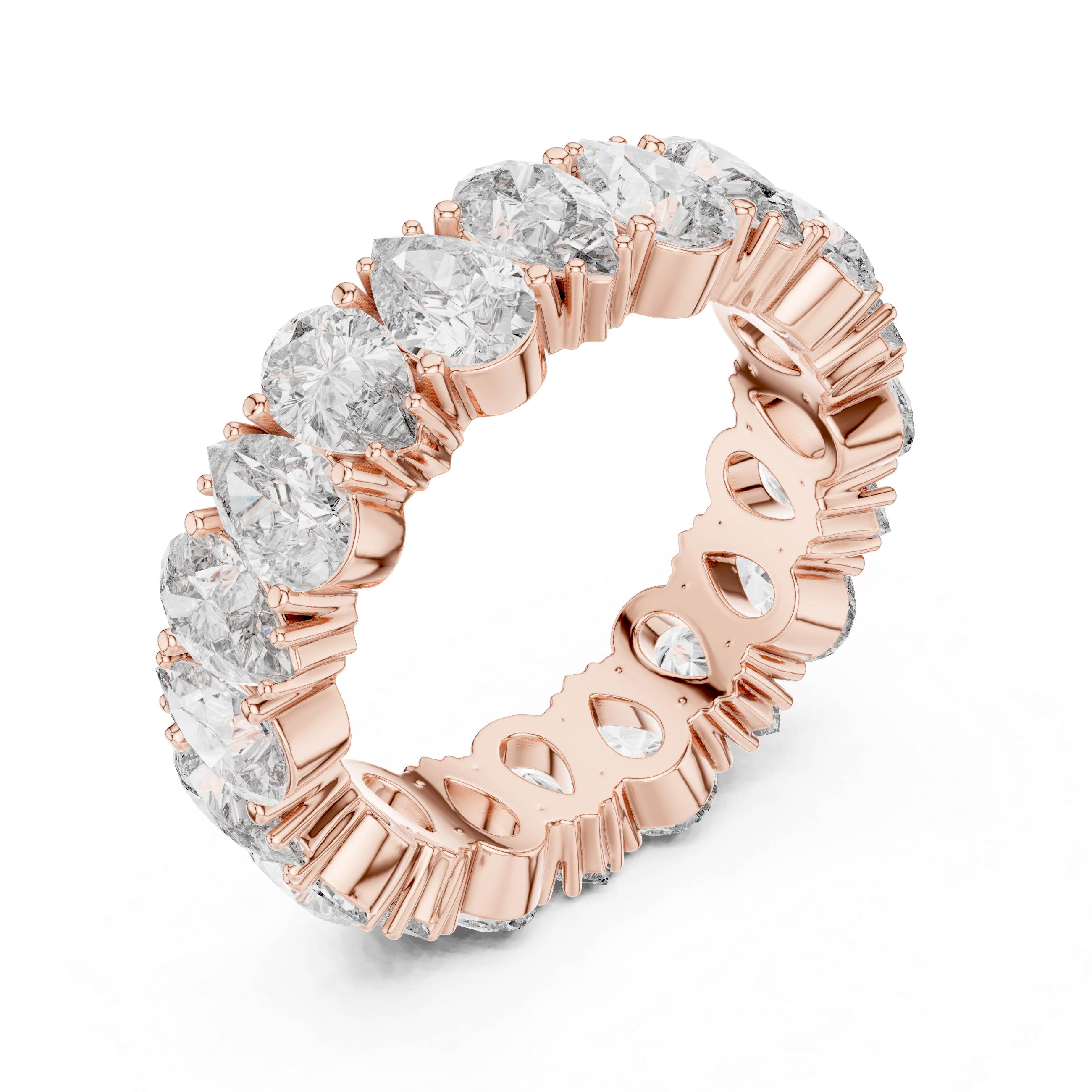 Pear Brilliant Moissanite VVS1 Eternity Band