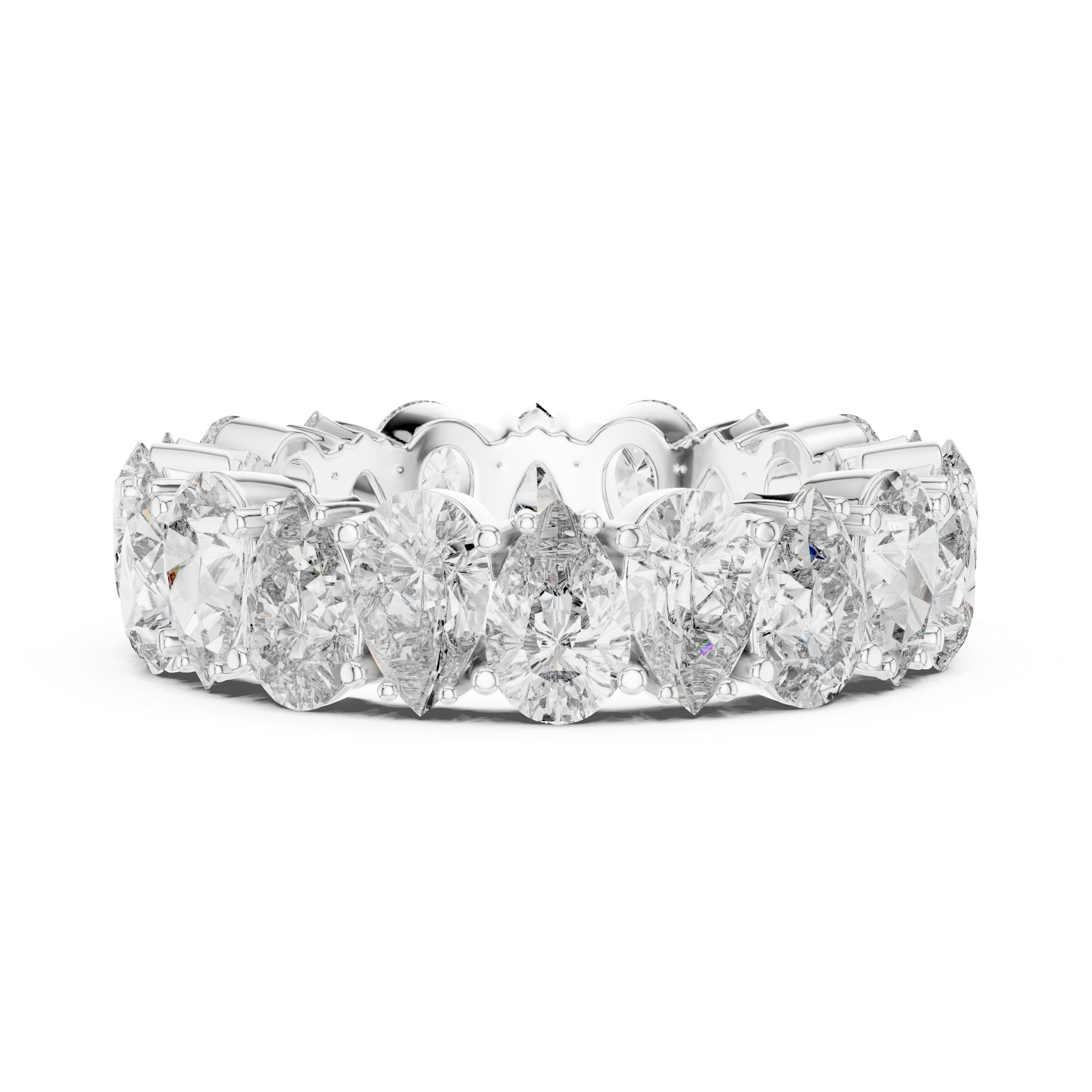 Pear Brilliant Moissanite VVS1 Eternity Band