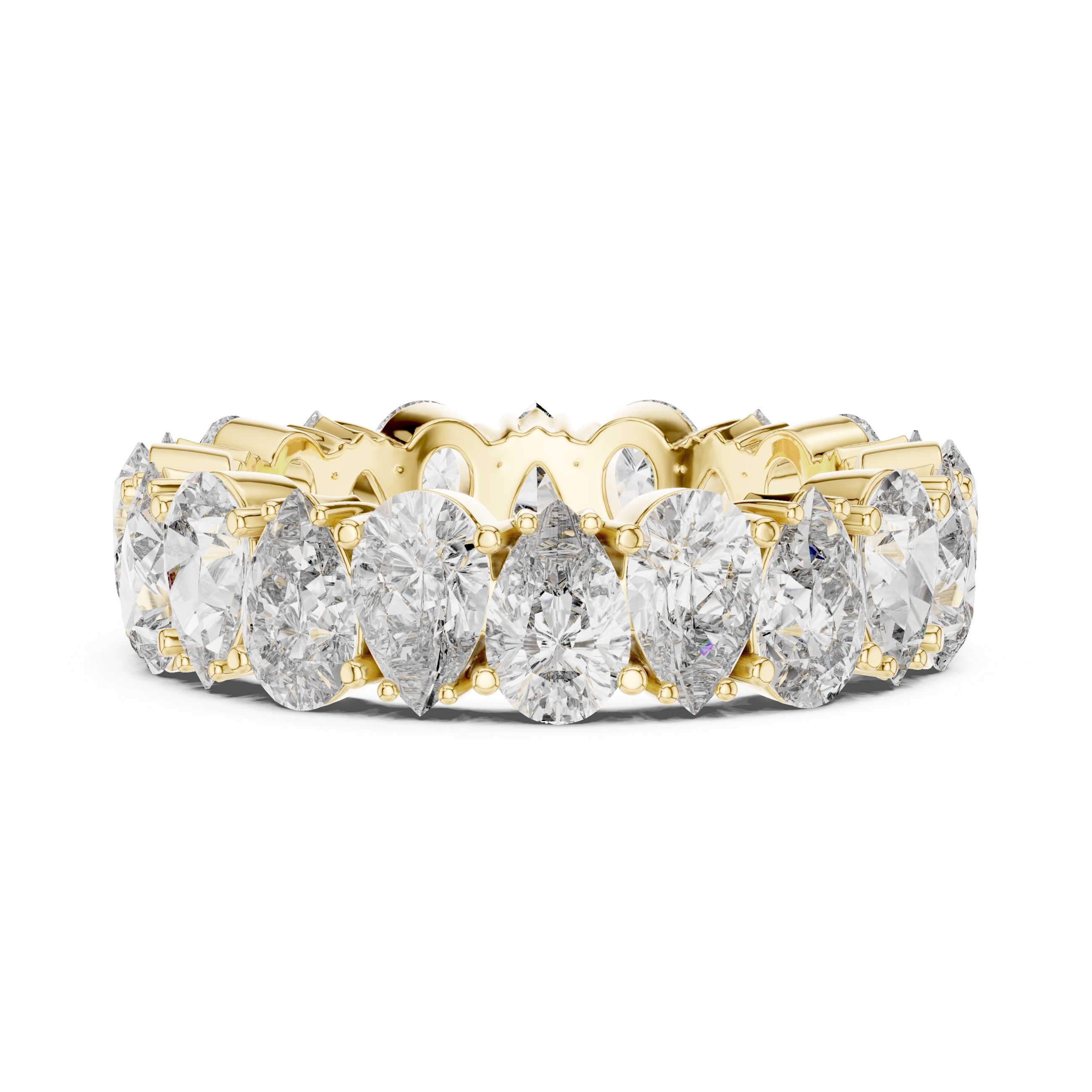 Pear Brilliant Moissanite VVS1 Eternity Band
