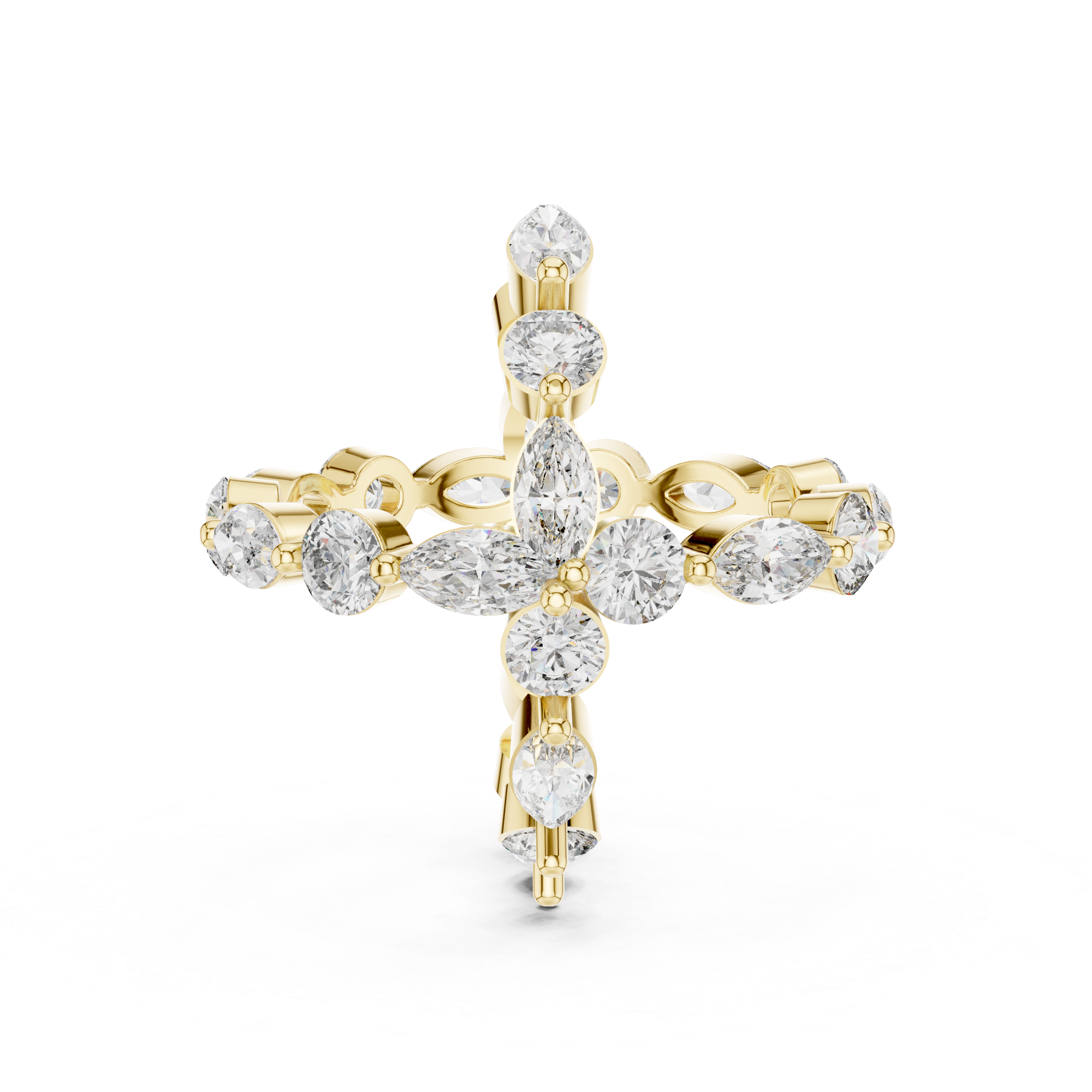Round And Marquise Cut Brilliant Moissanite VVS1 Eternity Band