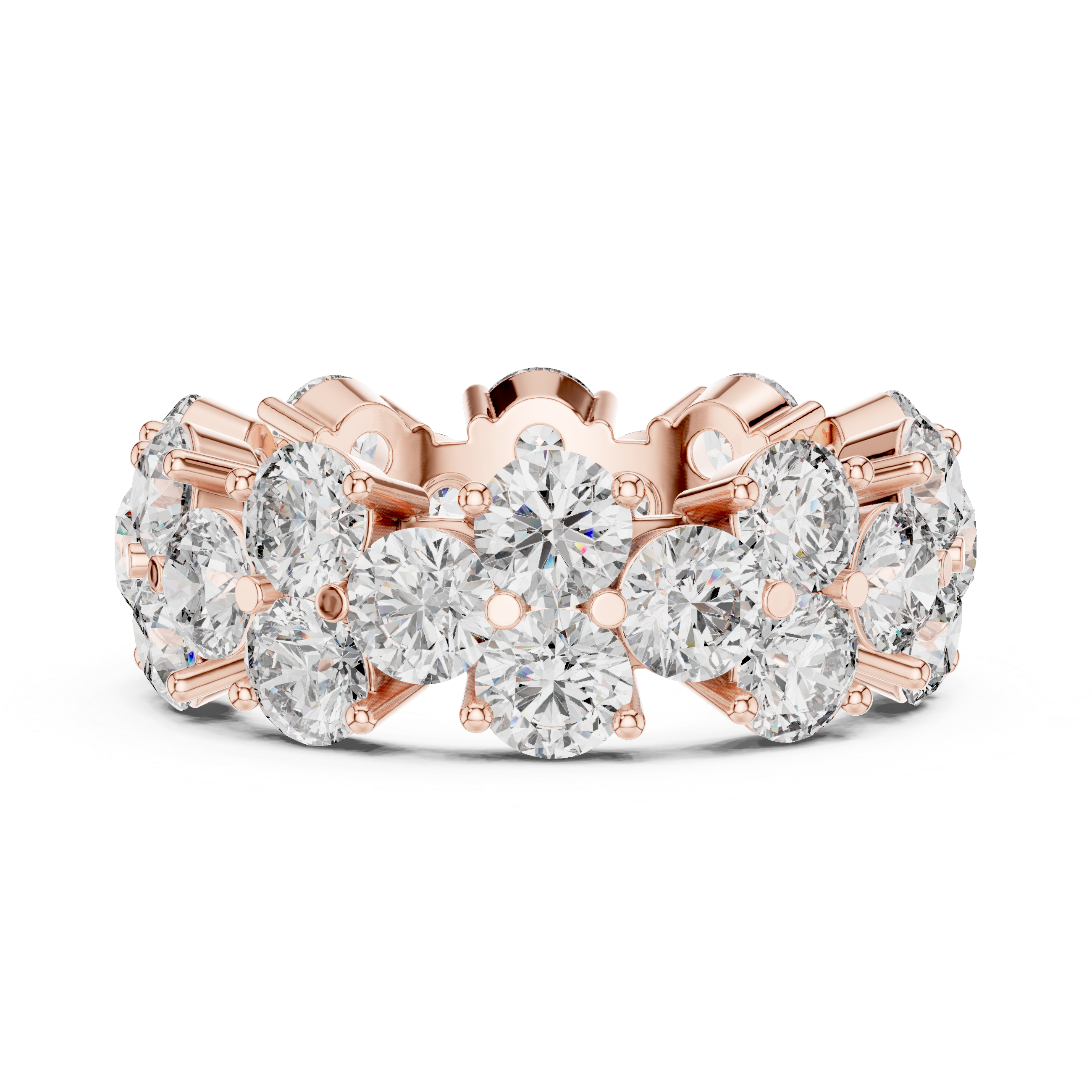Round Cut Brilliant Moissanite VVS1 Eternity Band