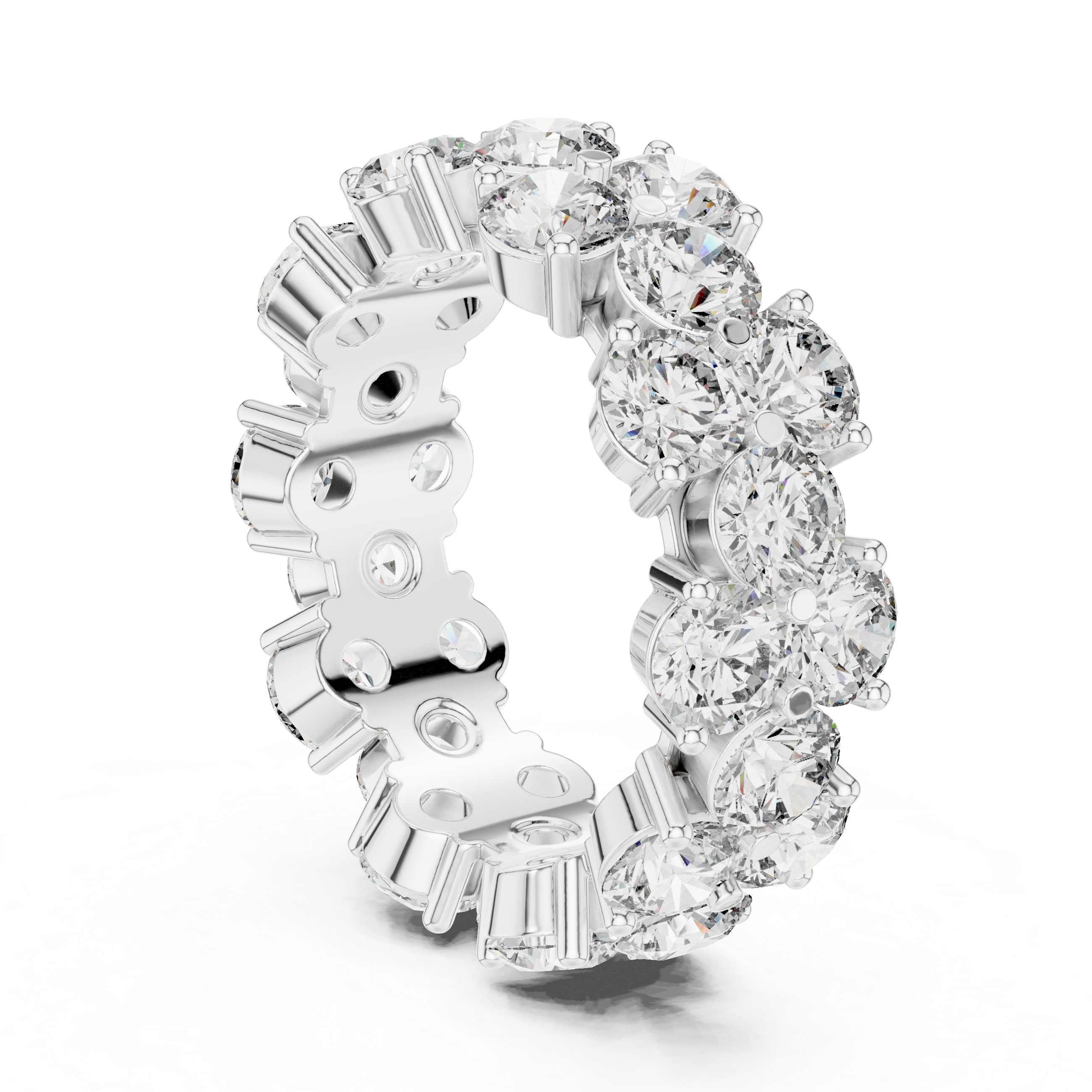 Round Cut Brilliant Moissanite VVS1 Eternity Band
