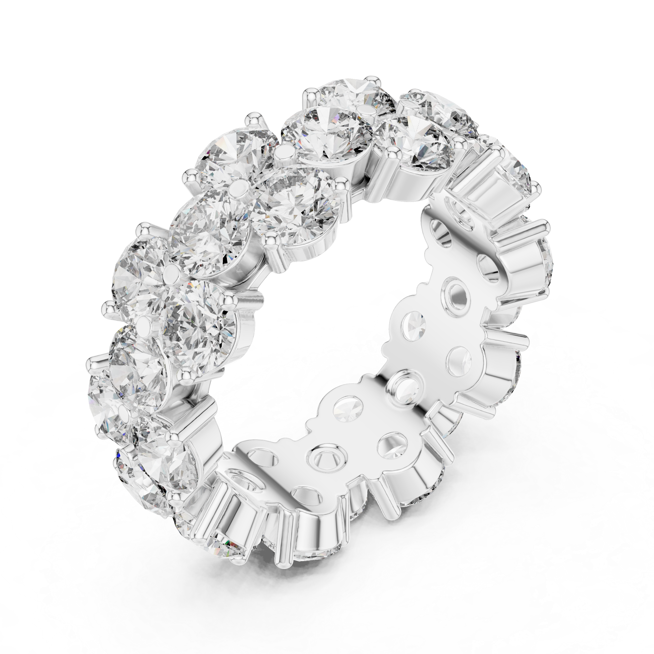 Round Cut Brilliant Moissanite VVS1 Eternity Band