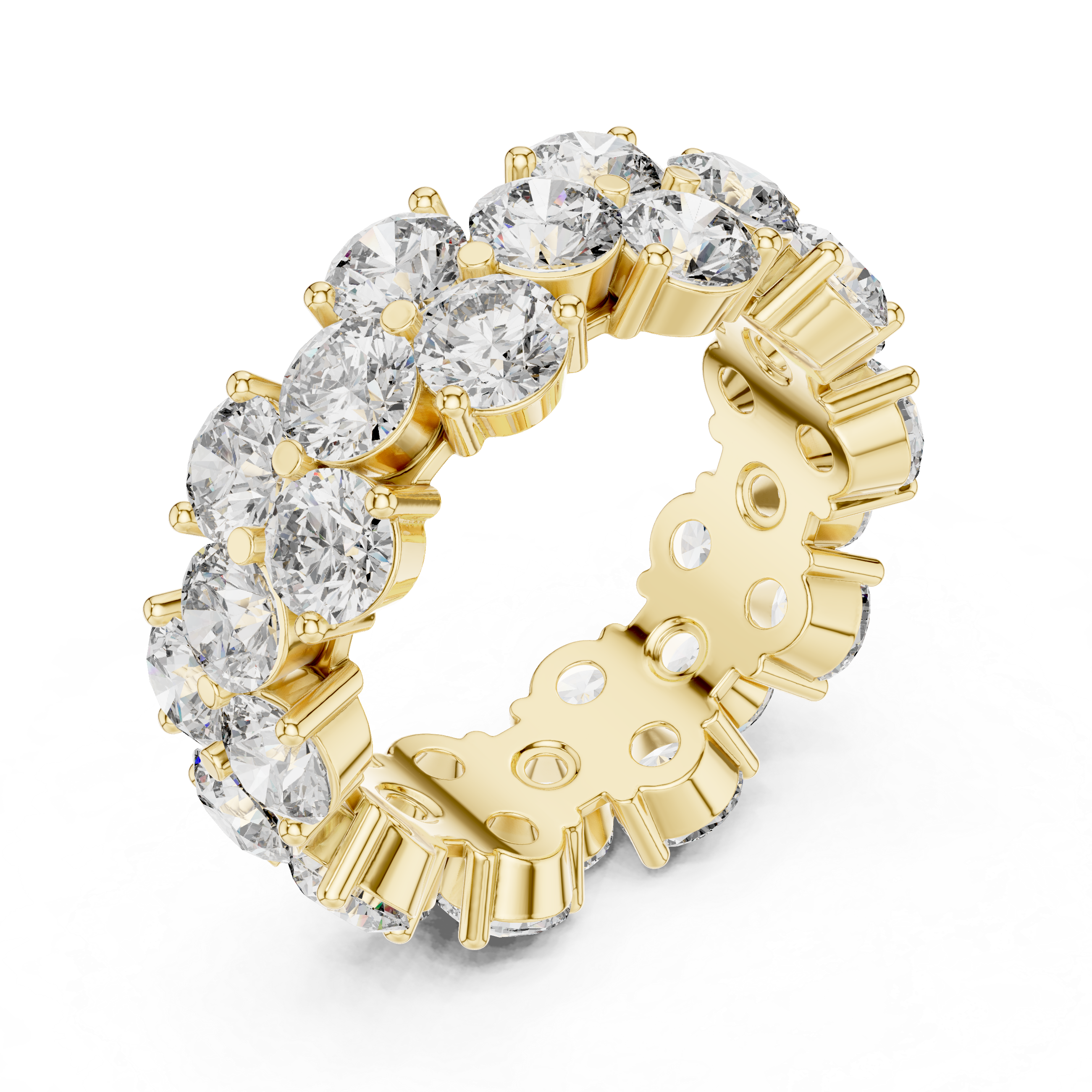 Round Cut Brilliant Moissanite VVS1 Eternity Band