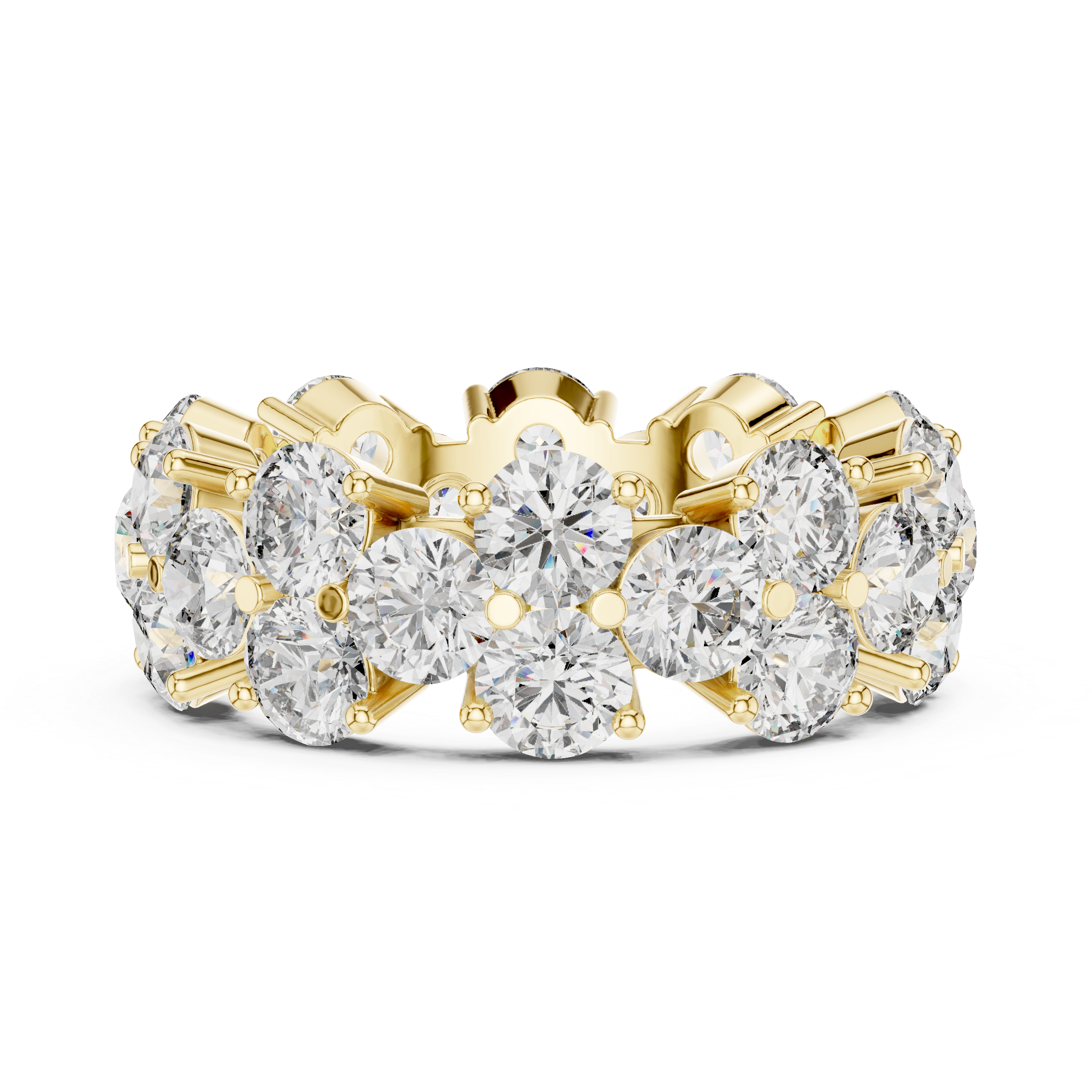 Round Cut Brilliant Moissanite VVS1 Eternity Band