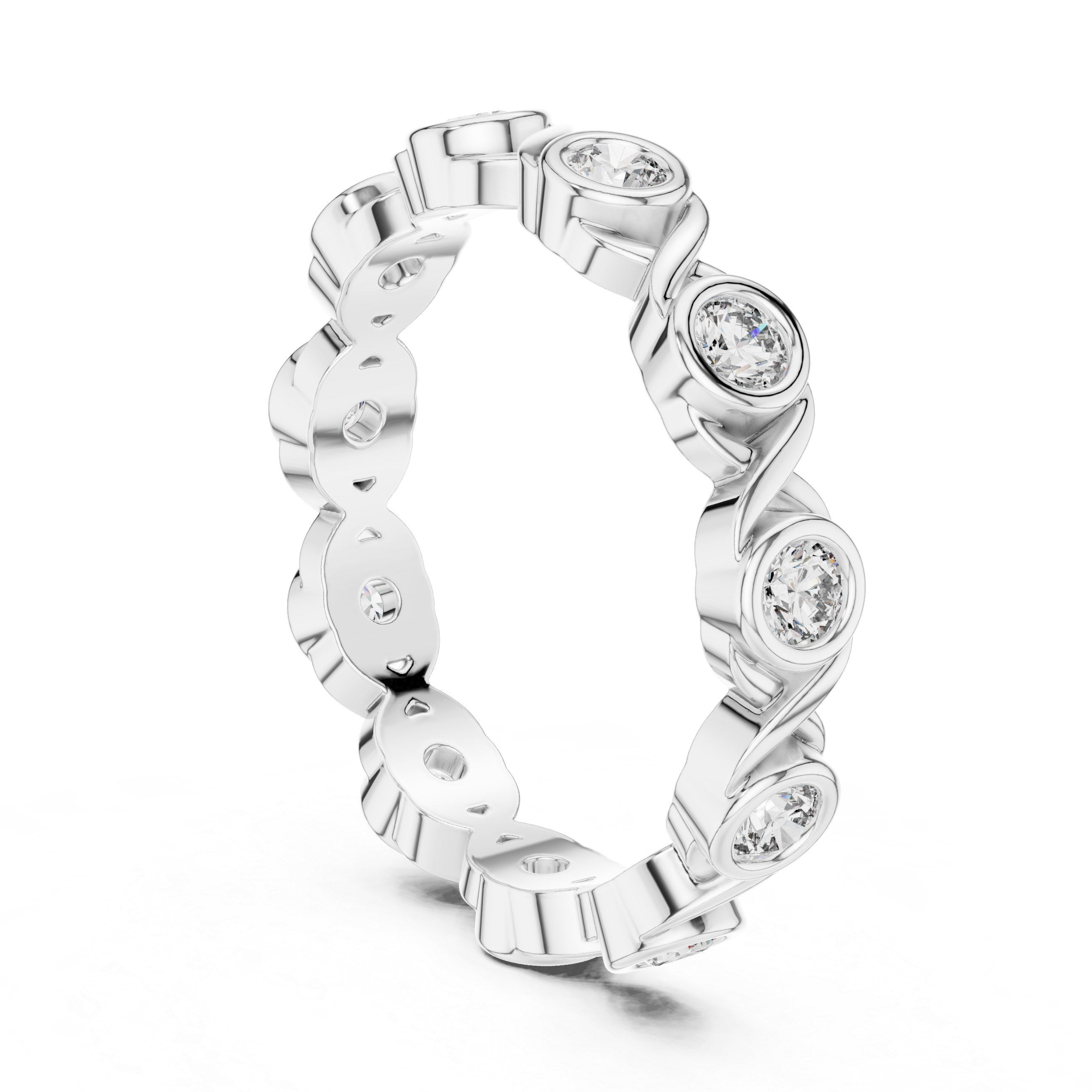 Round Cut Brilliant Moissanite VVS1 Eternity Band