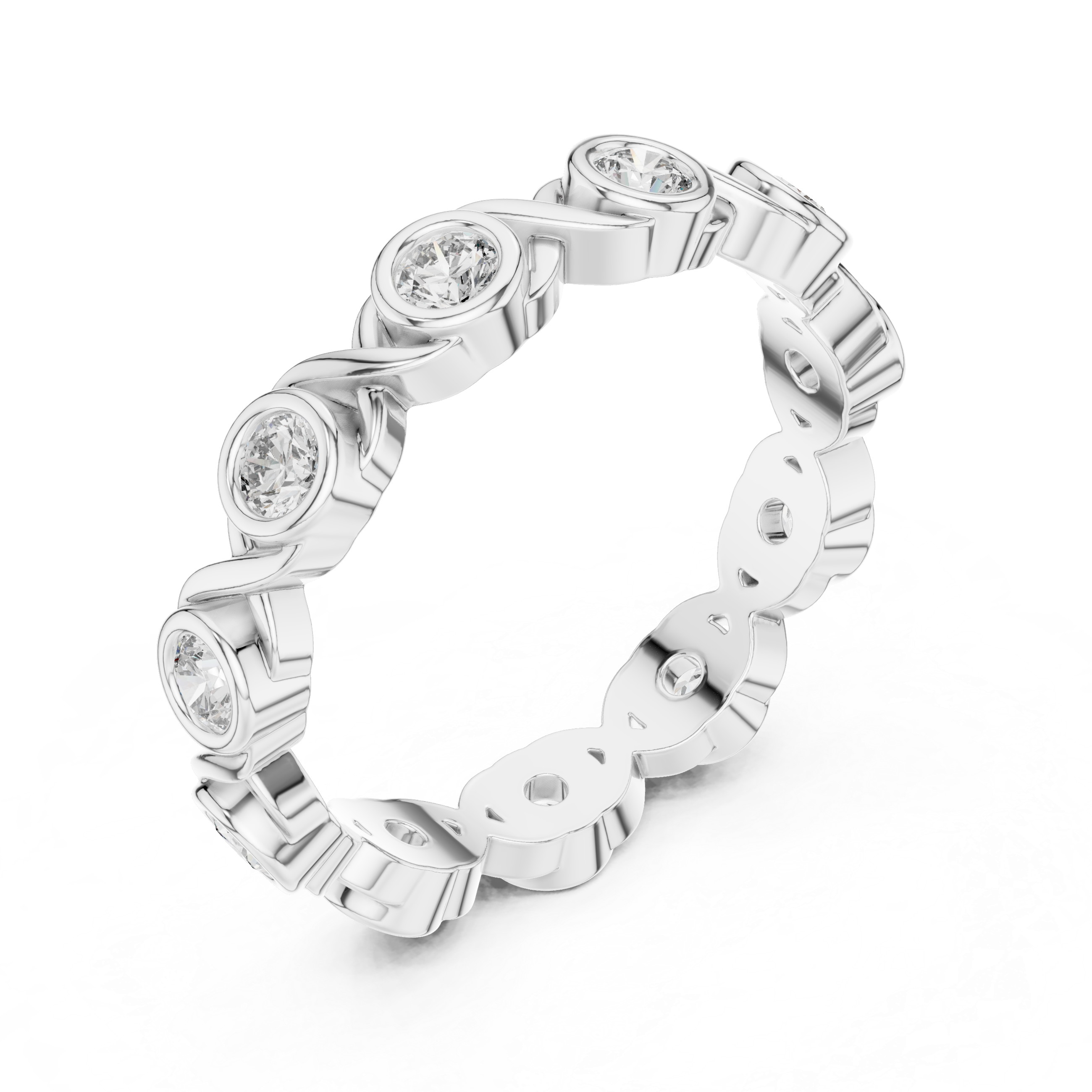 Round Cut Brilliant Moissanite VVS1 Eternity Band