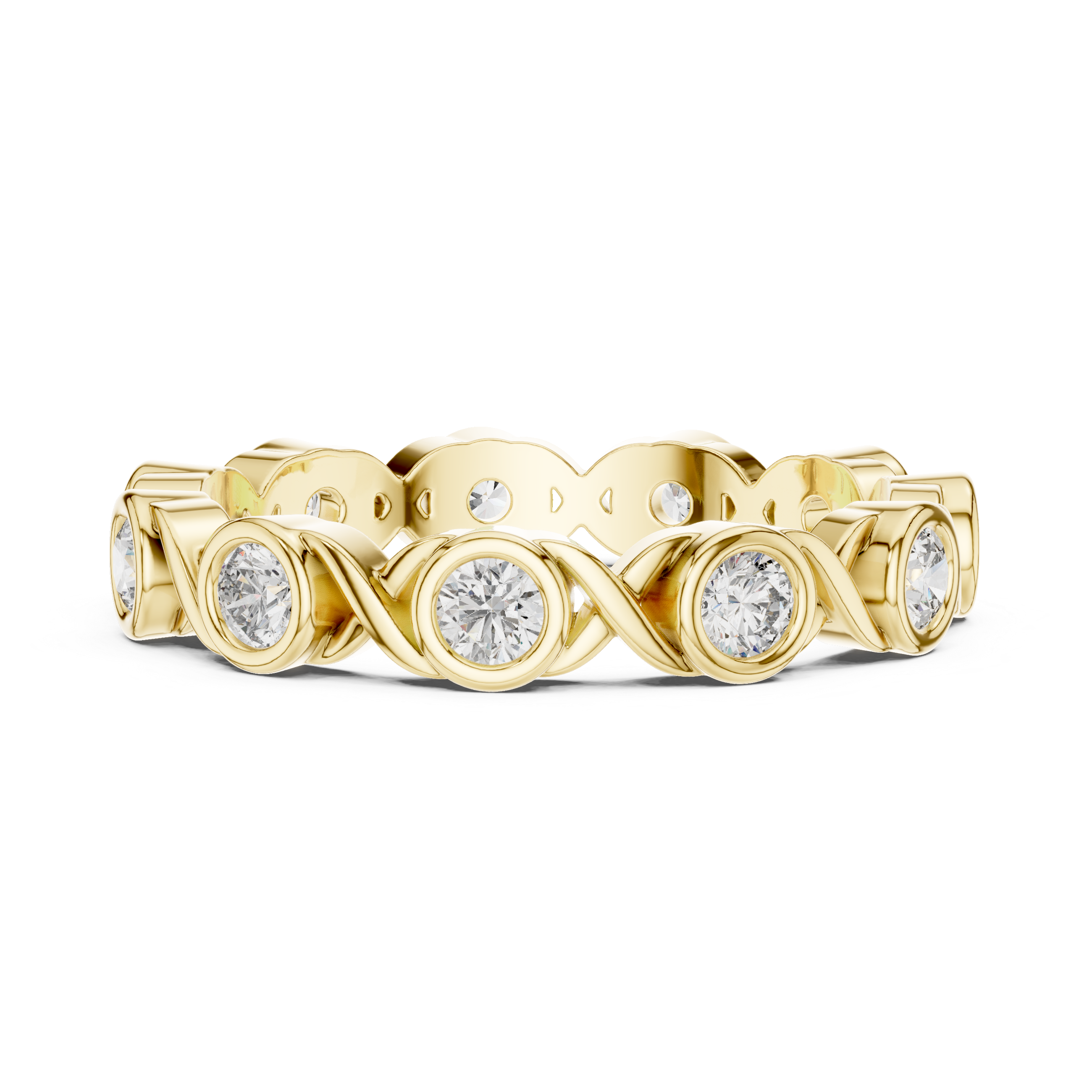 Round Cut Brilliant Moissanite VVS1 Eternity Band