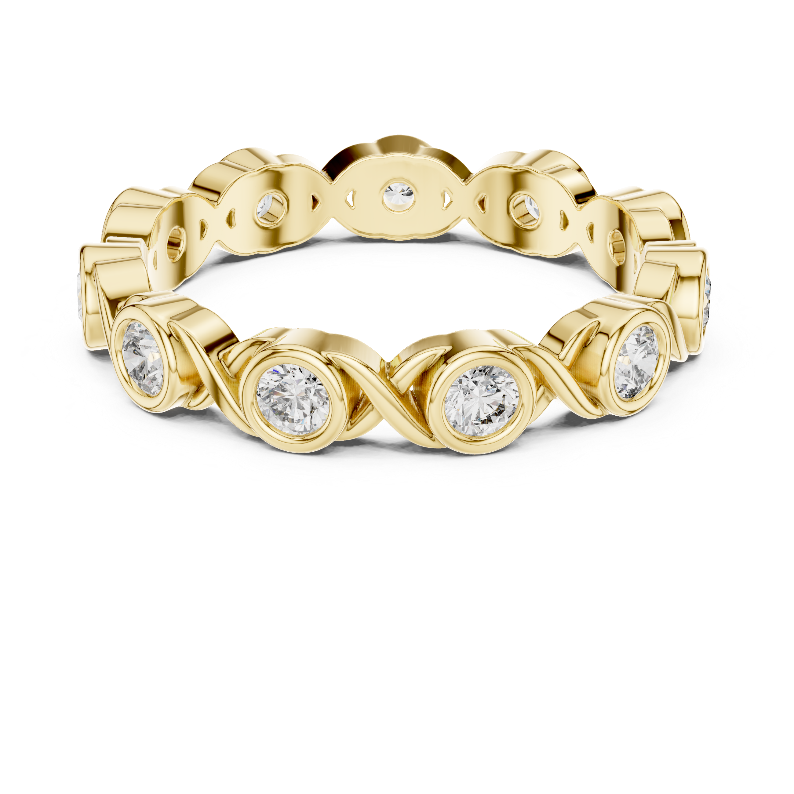 Round Cut Brilliant Moissanite VVS1 Eternity Band