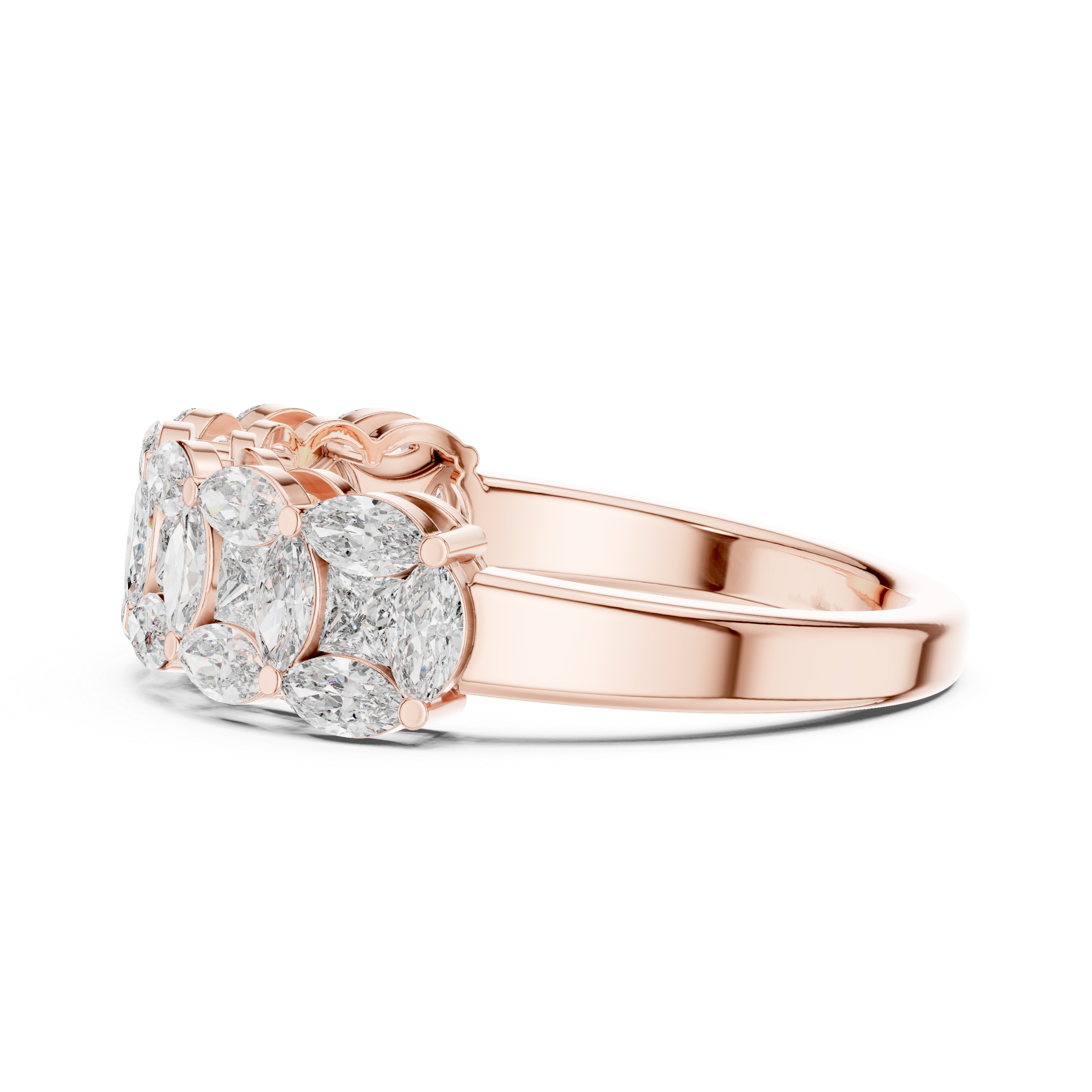 Princess And Marquise Cut Brilliant Moissanite VVS1 Eternity Band