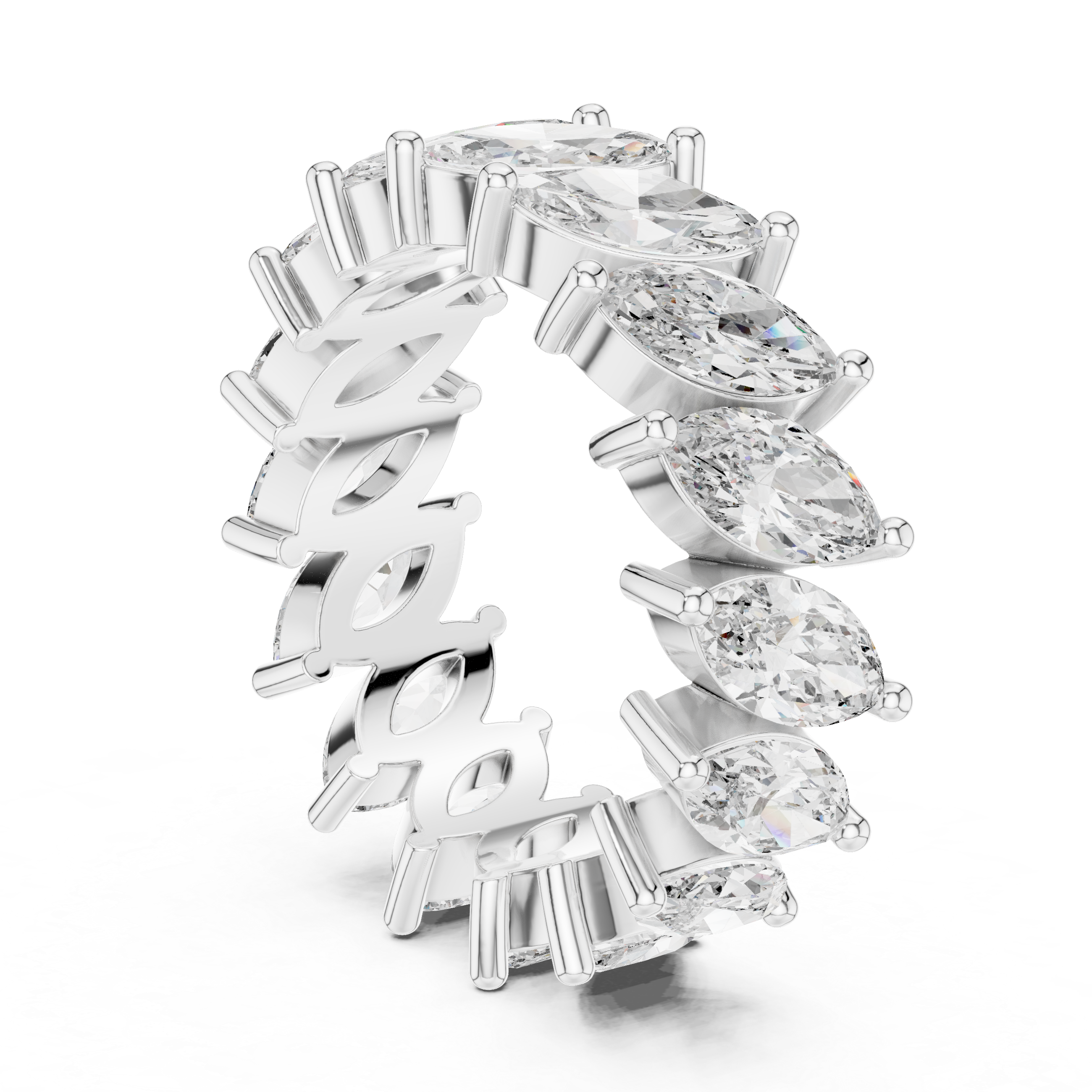 Marquise Cut Brilliant Moissanite VVS1 Eternity Band