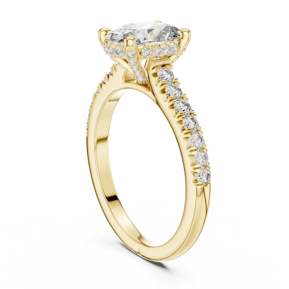 Oval And Round Cut Brilliant Moissanite VVS1 Eternity Engagement Ring