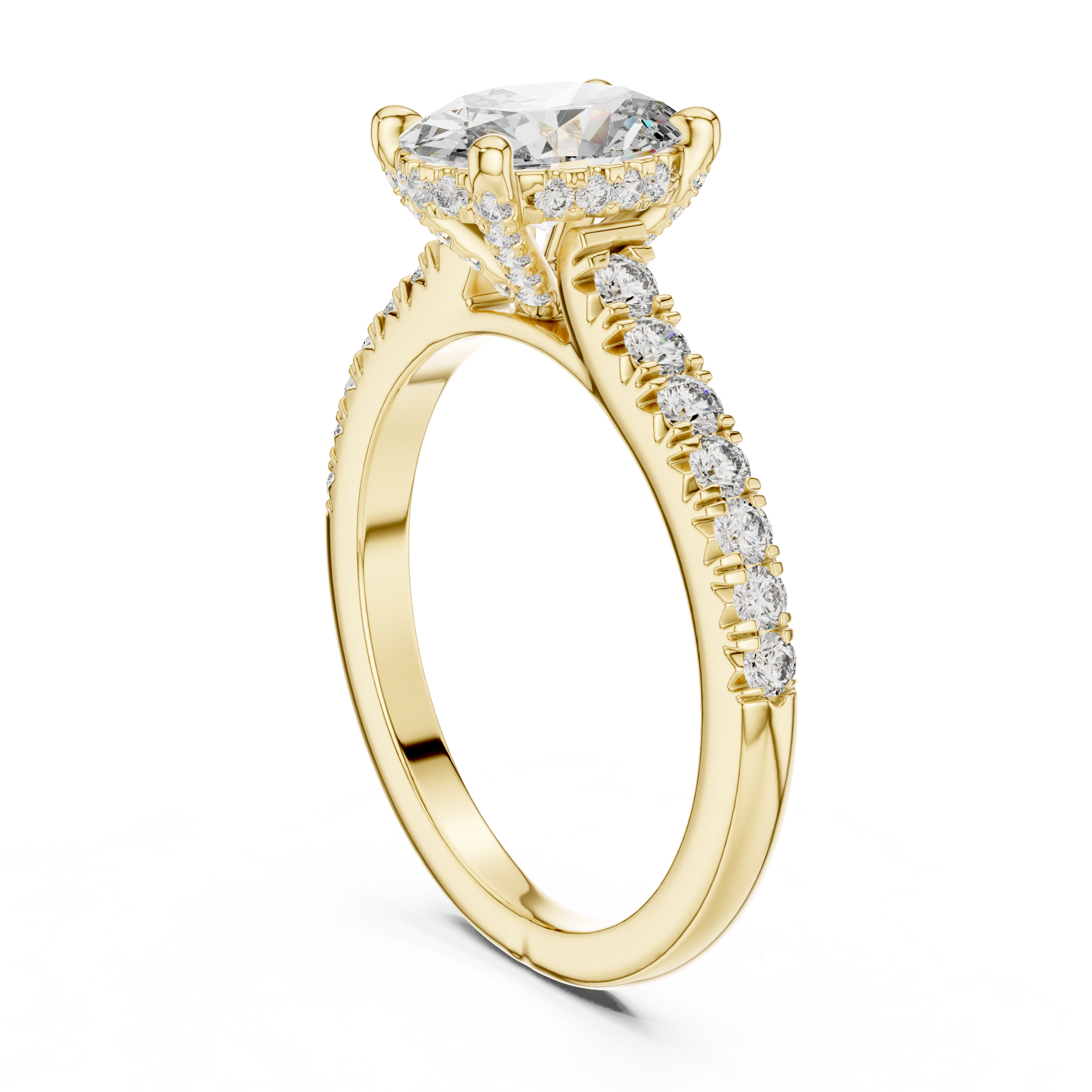 Oval And Round Cut Brilliant Moissanite VVS1 Eternity Engagement Ring