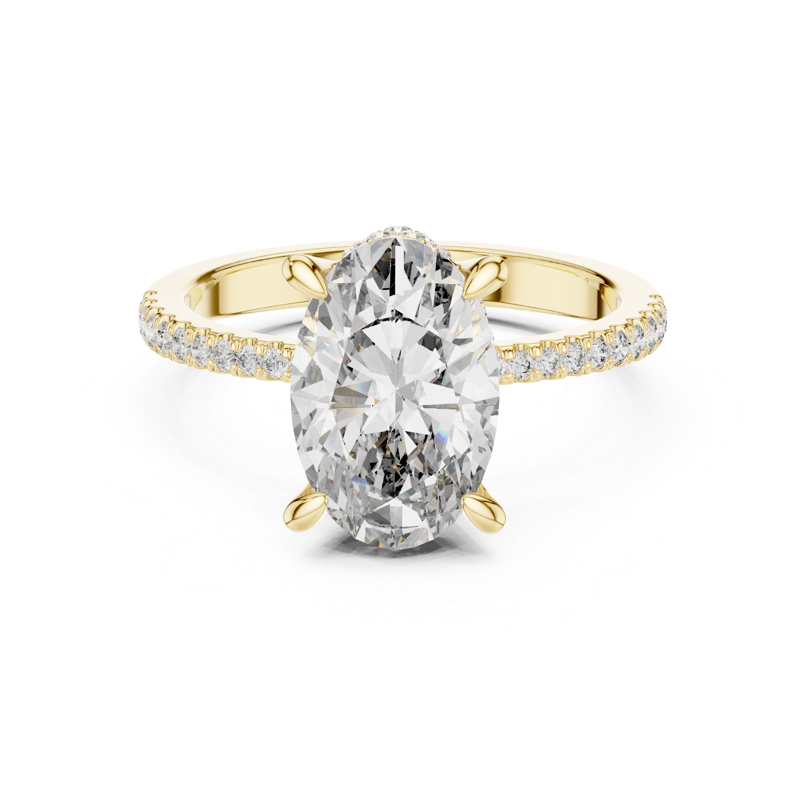 Oval And Round Cut Brilliant Moissanite VVS1 Eternity Engagement Ring