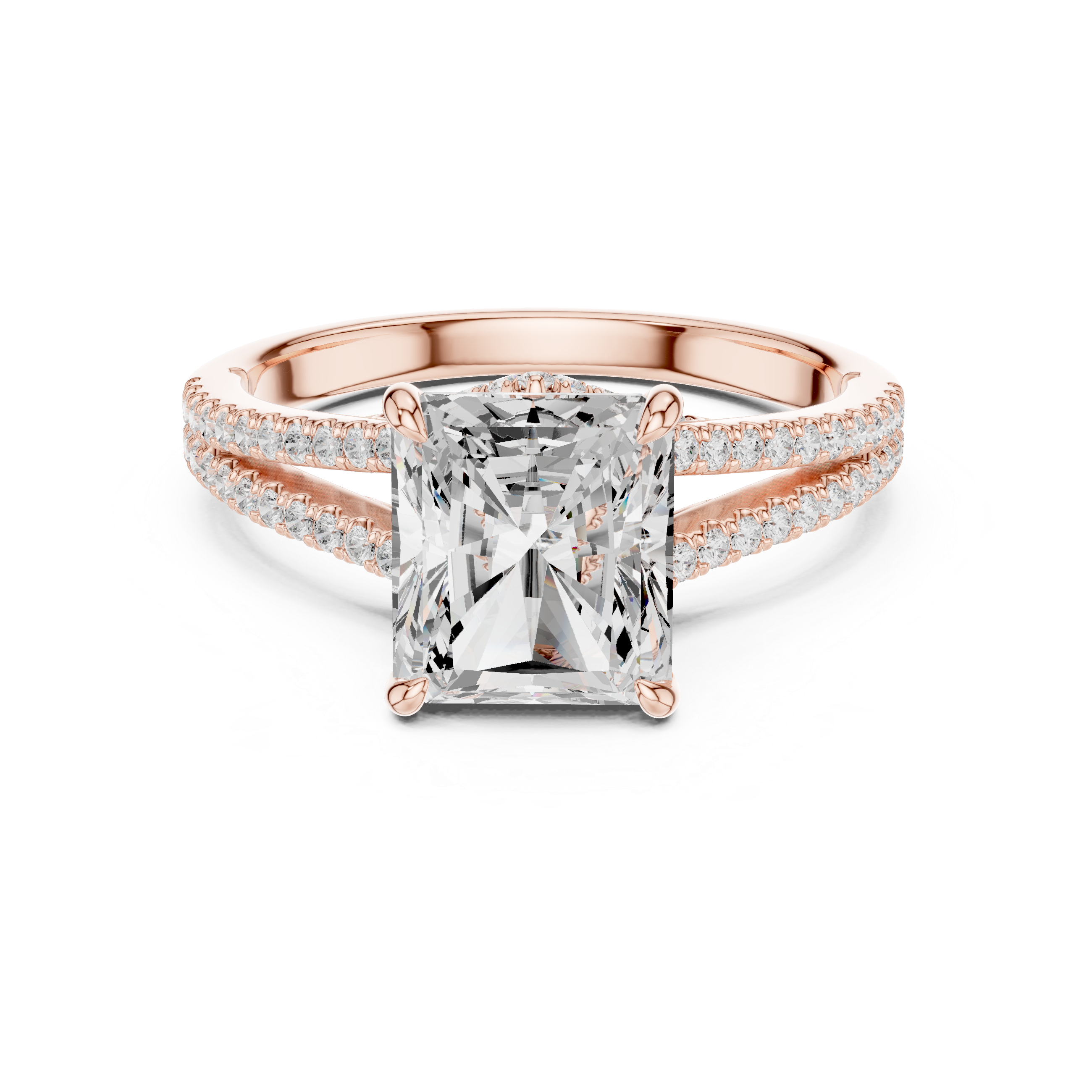 Princess And Round Brilliant Moissanite VVS1 Eternity Engagement Ring