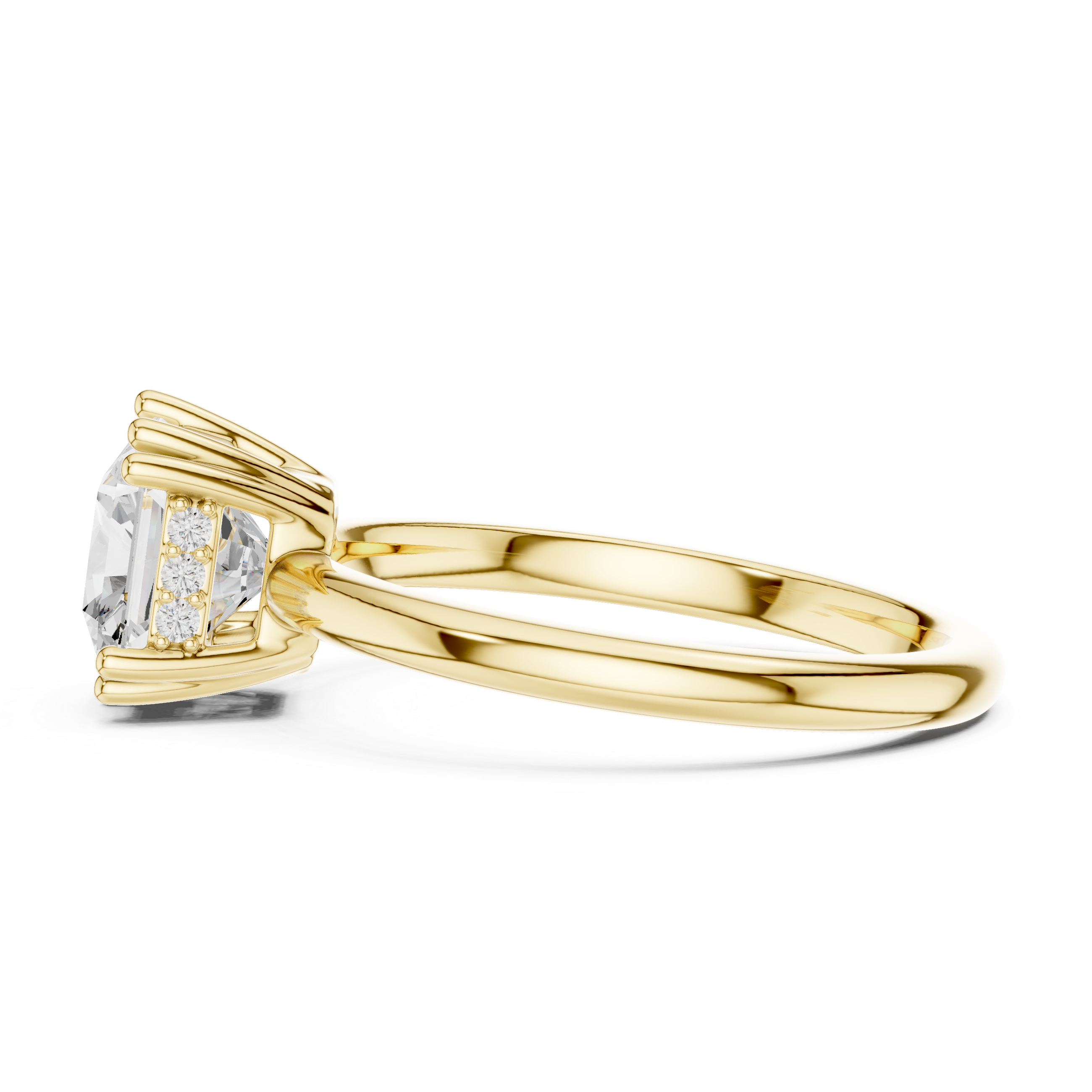 Asscher And Round Cut Brilliant Moissanite VVS1 Eternity Engagement Ring